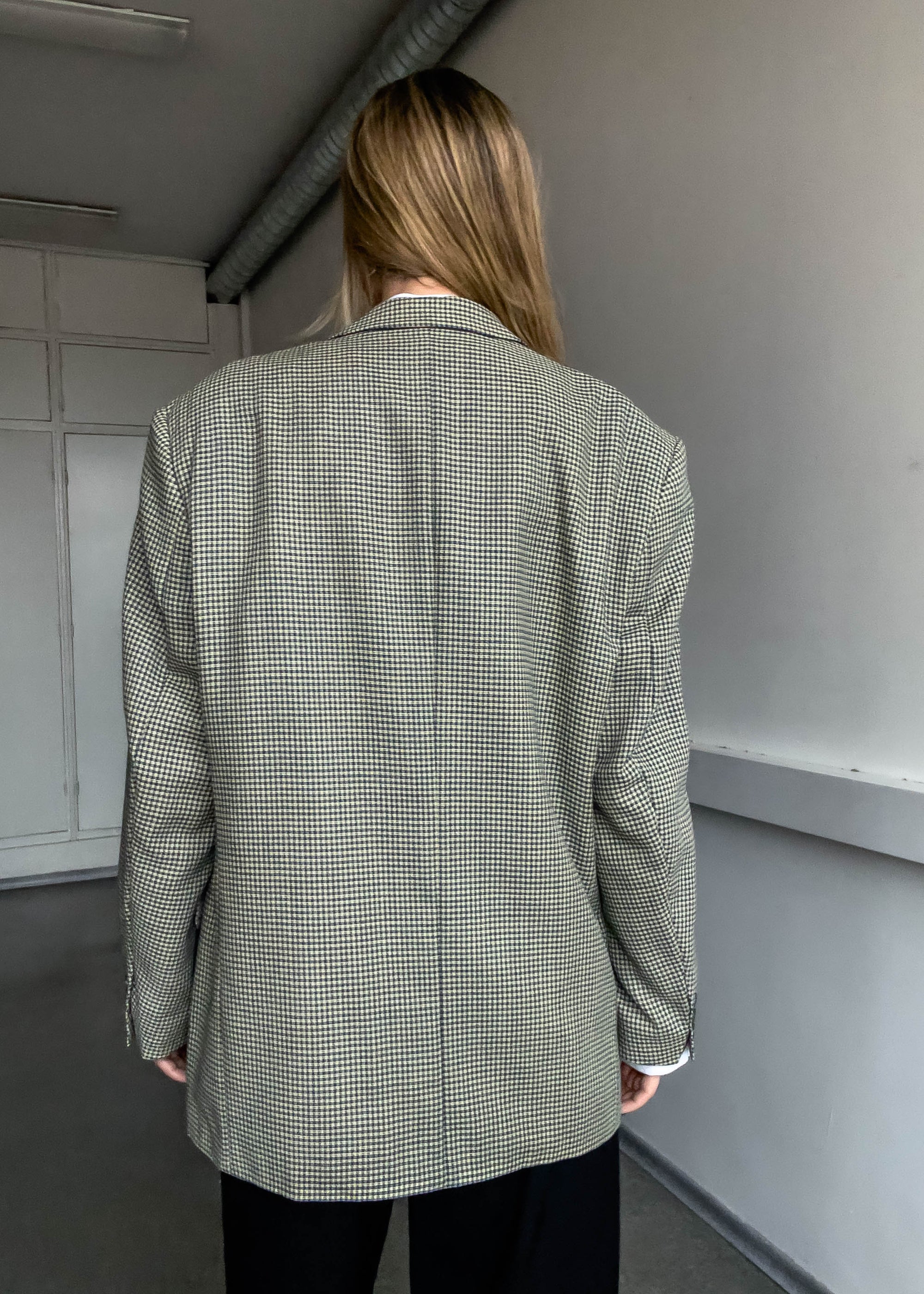 Vintage Checked Oversized Blazer