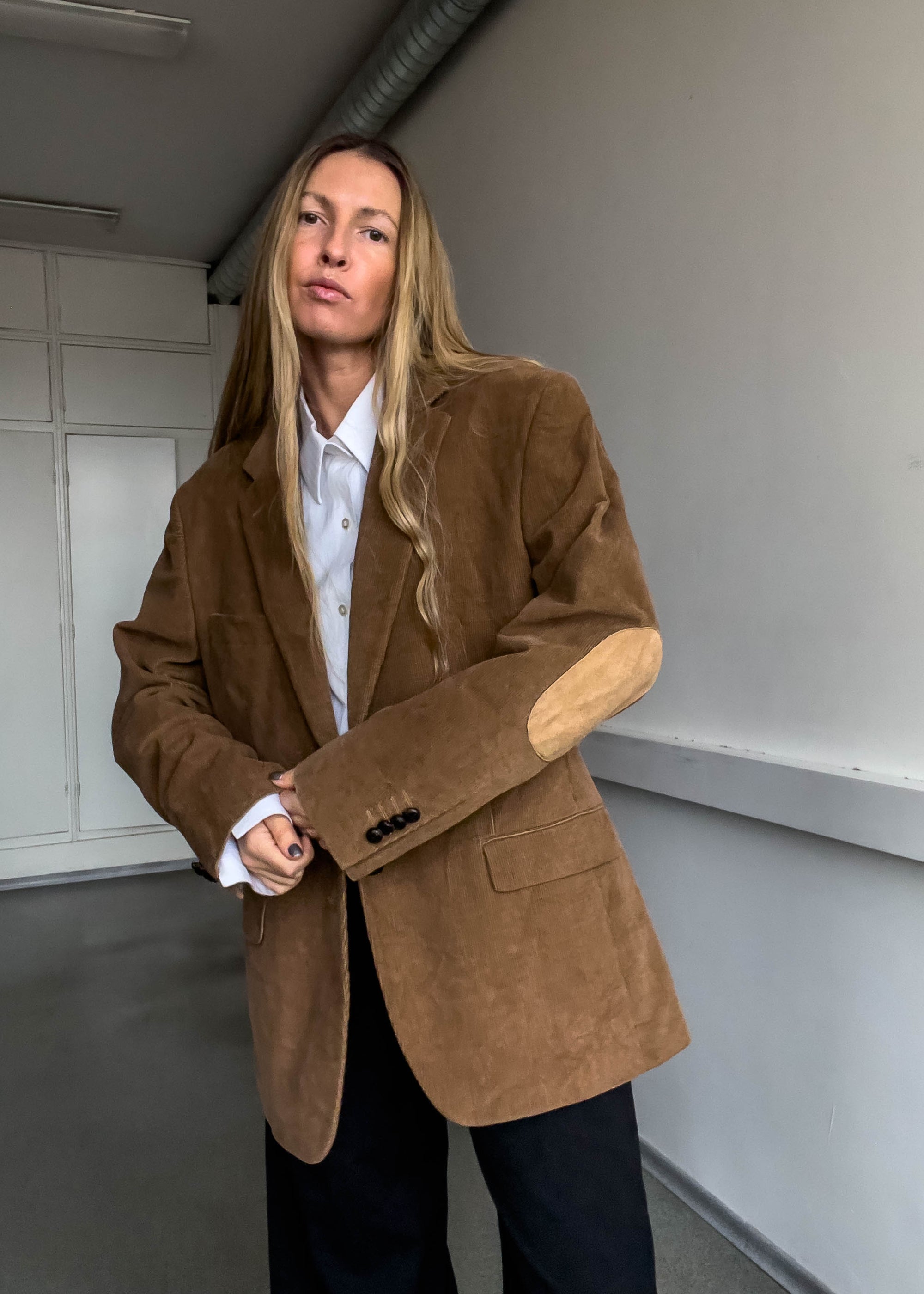 Vintage Brown Oversized Corduroy Blazer