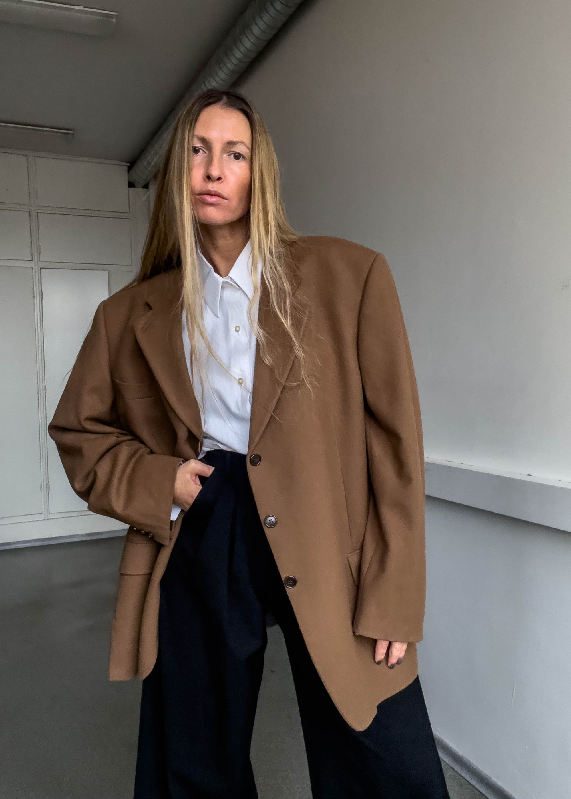 Vintage Brown Oversized Blazer / Coat