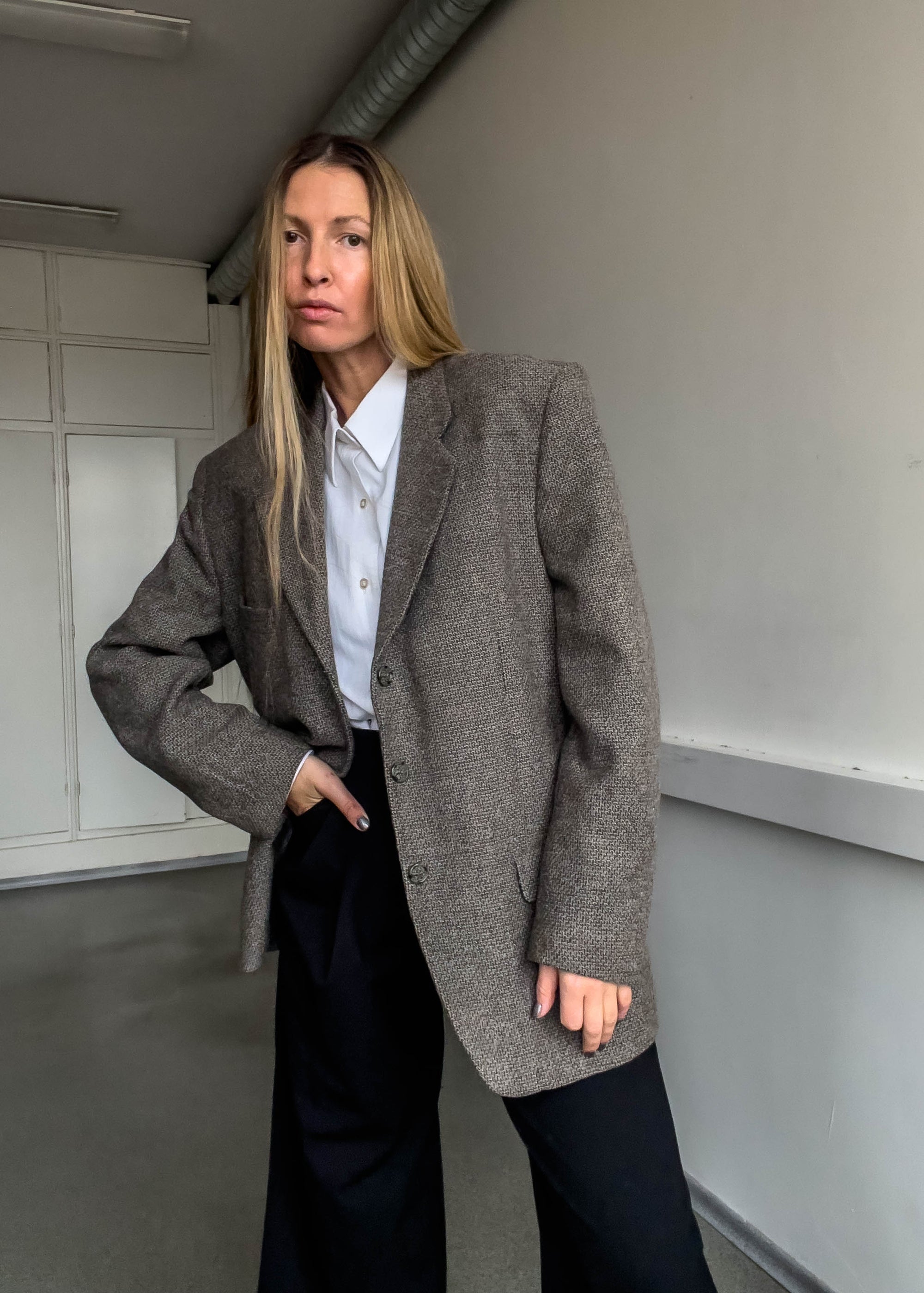 Vintage Grey Oversized Blazer