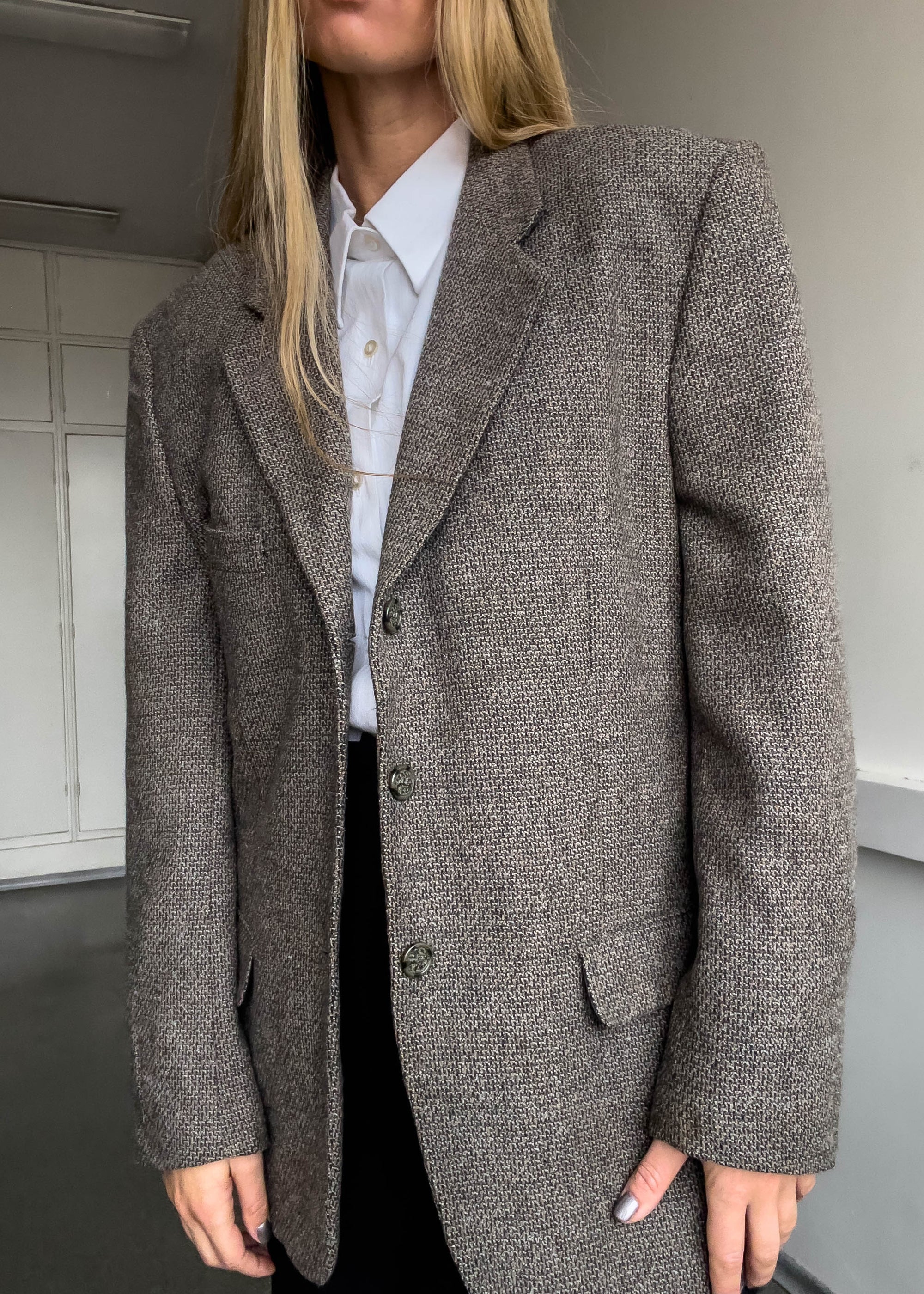 Vintage Grey Oversized Blazer