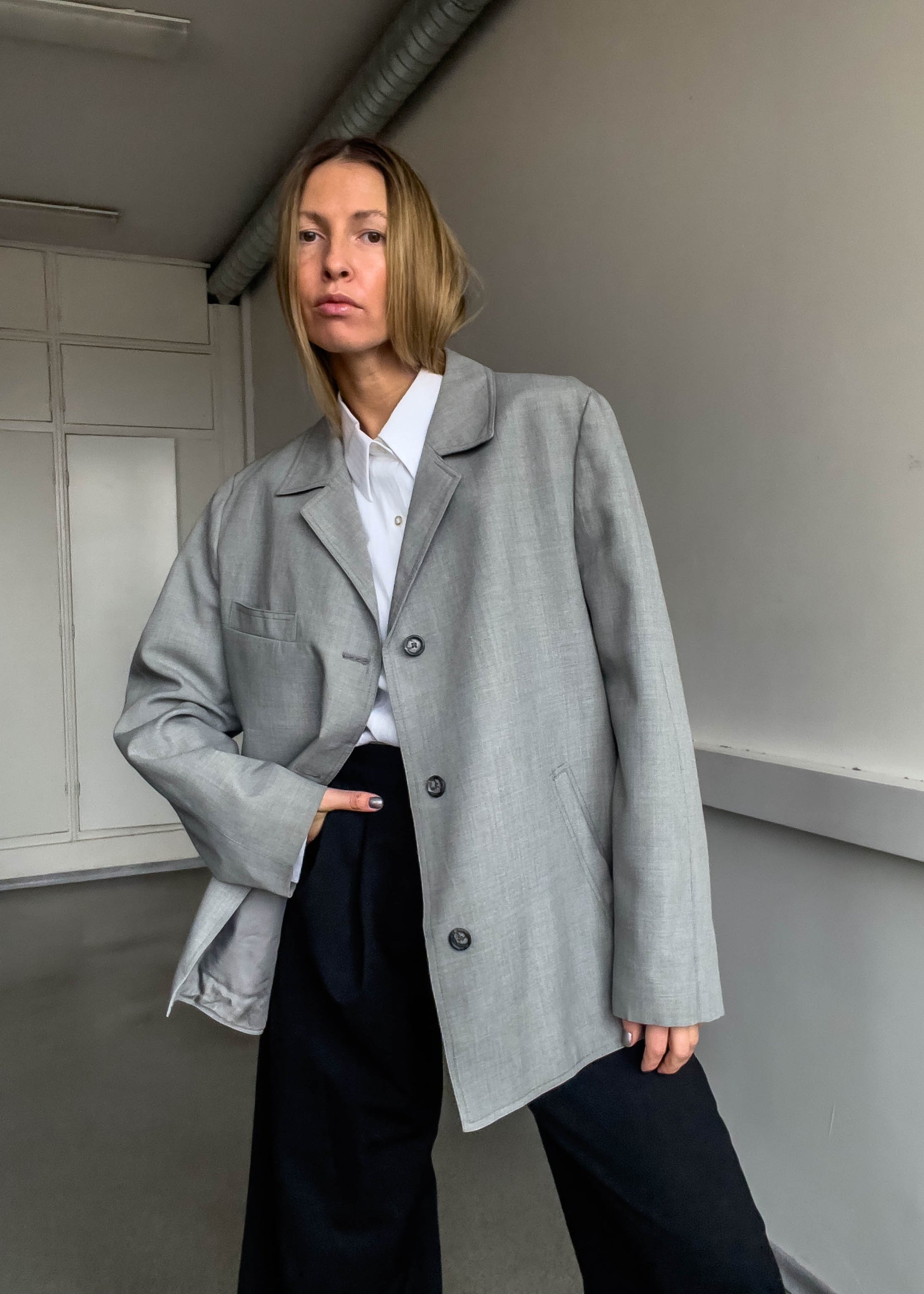 Vintage Grey Oversized Jacket