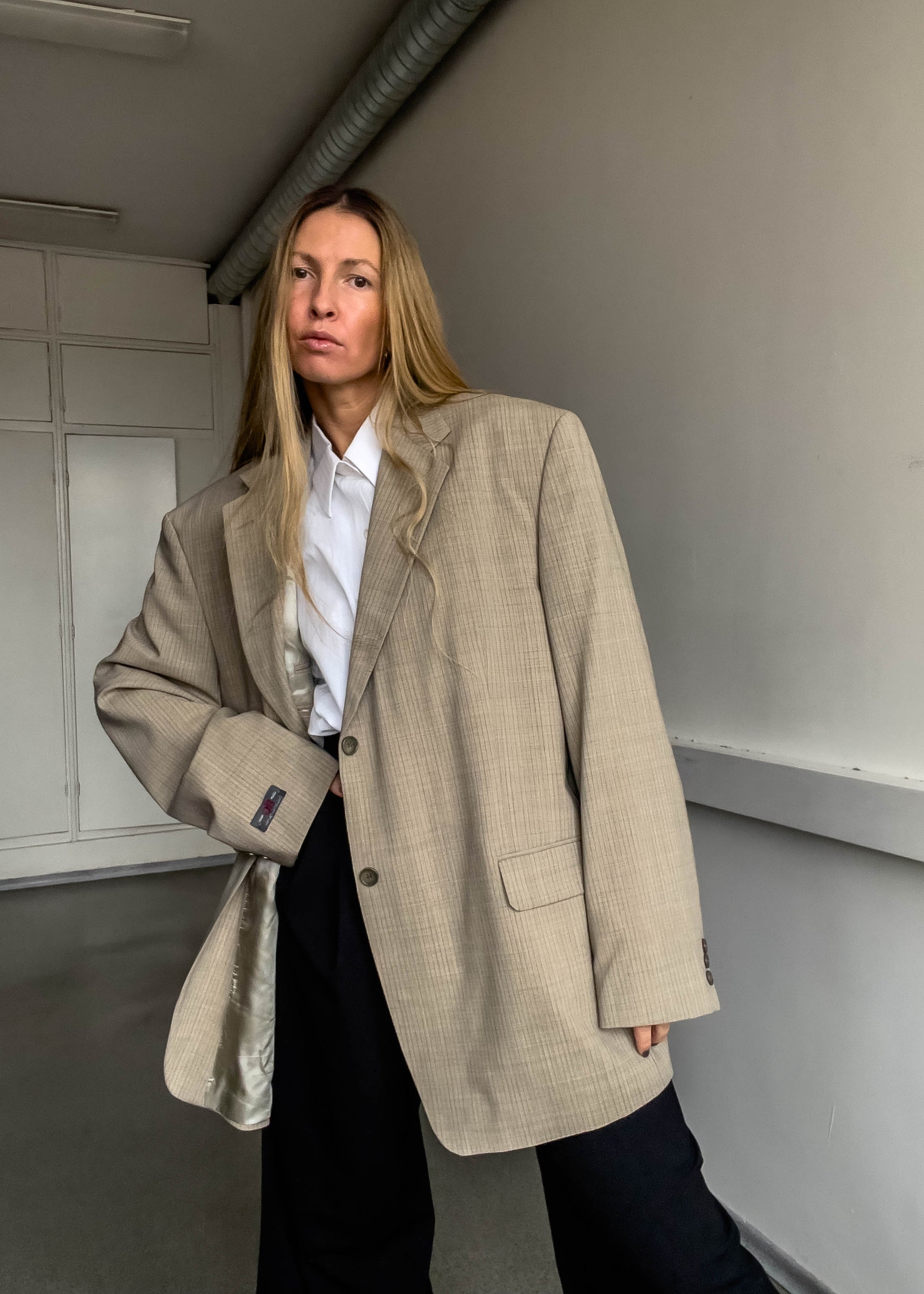 Vintage Grey Oversized Blazer