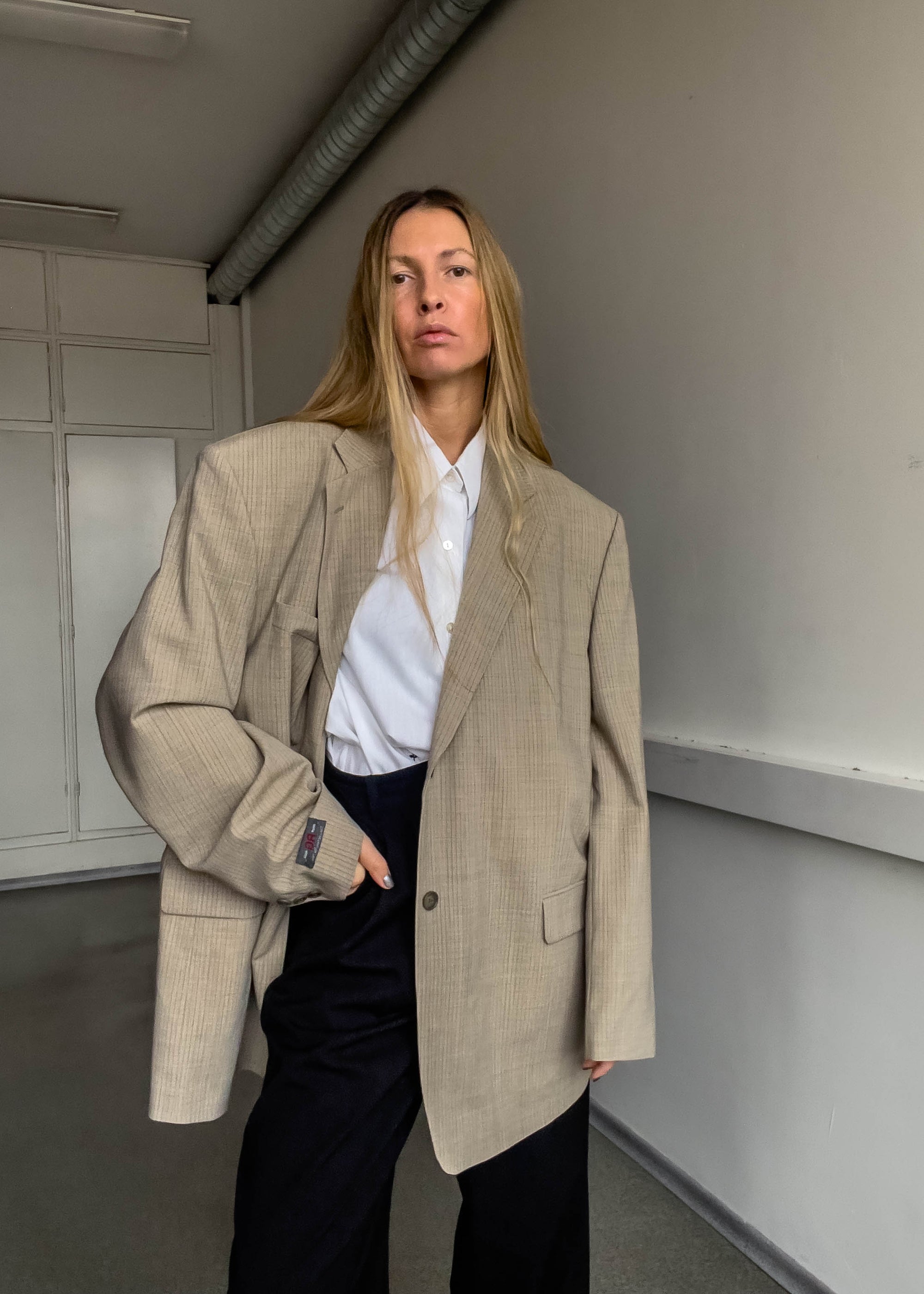 Vintage Grey Oversized Blazer