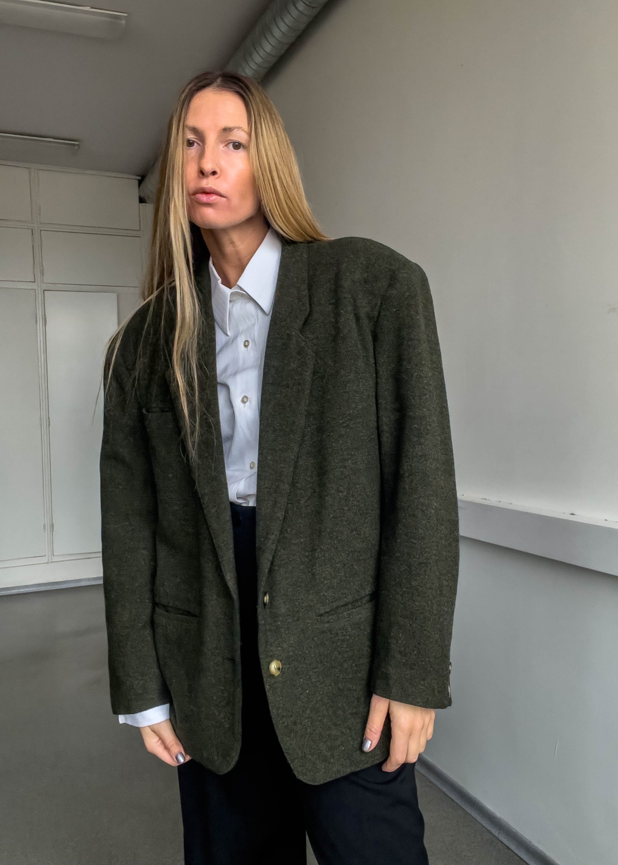 Vintage Green Oversized Blazer