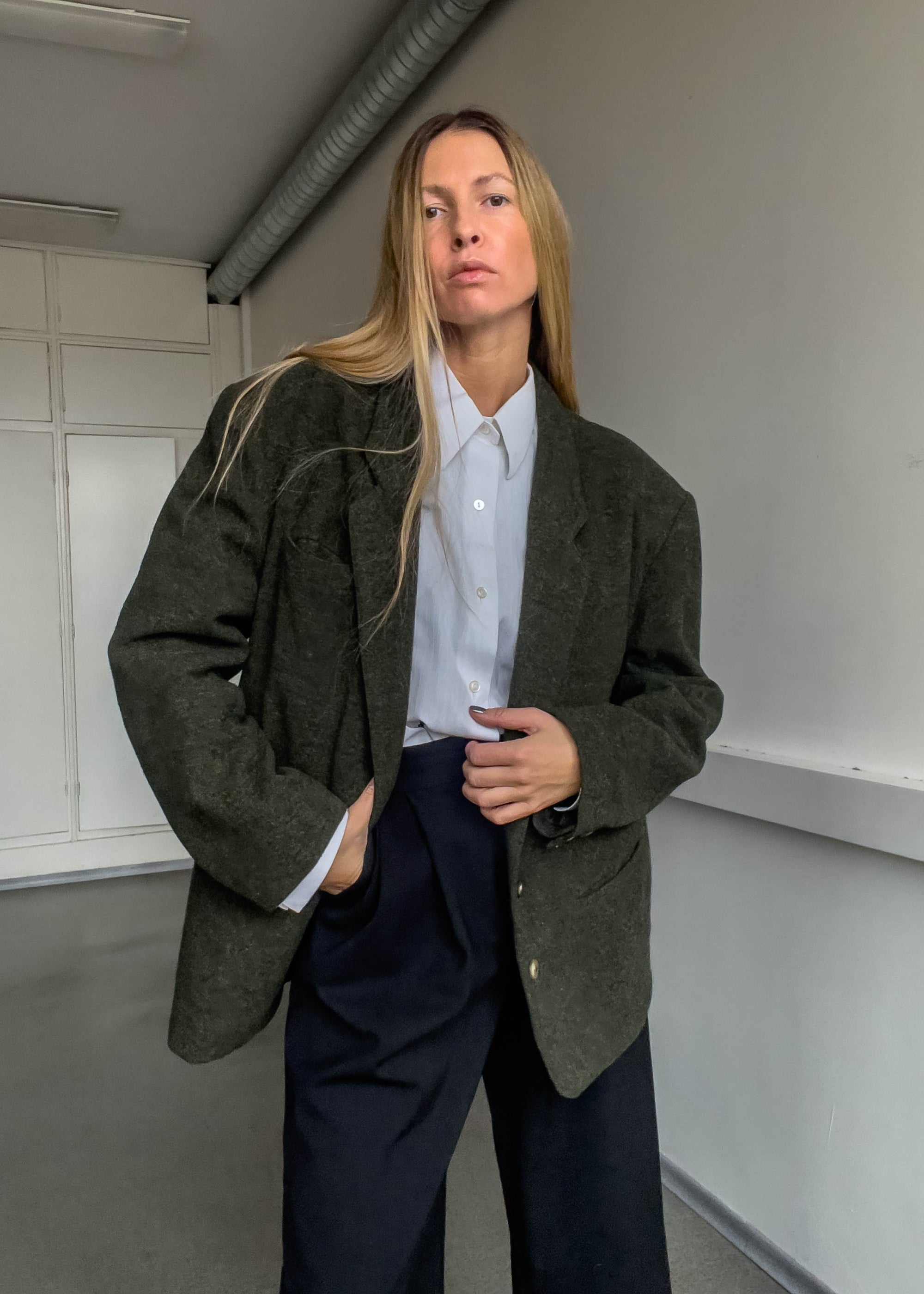 Vintage Green Oversized Blazer