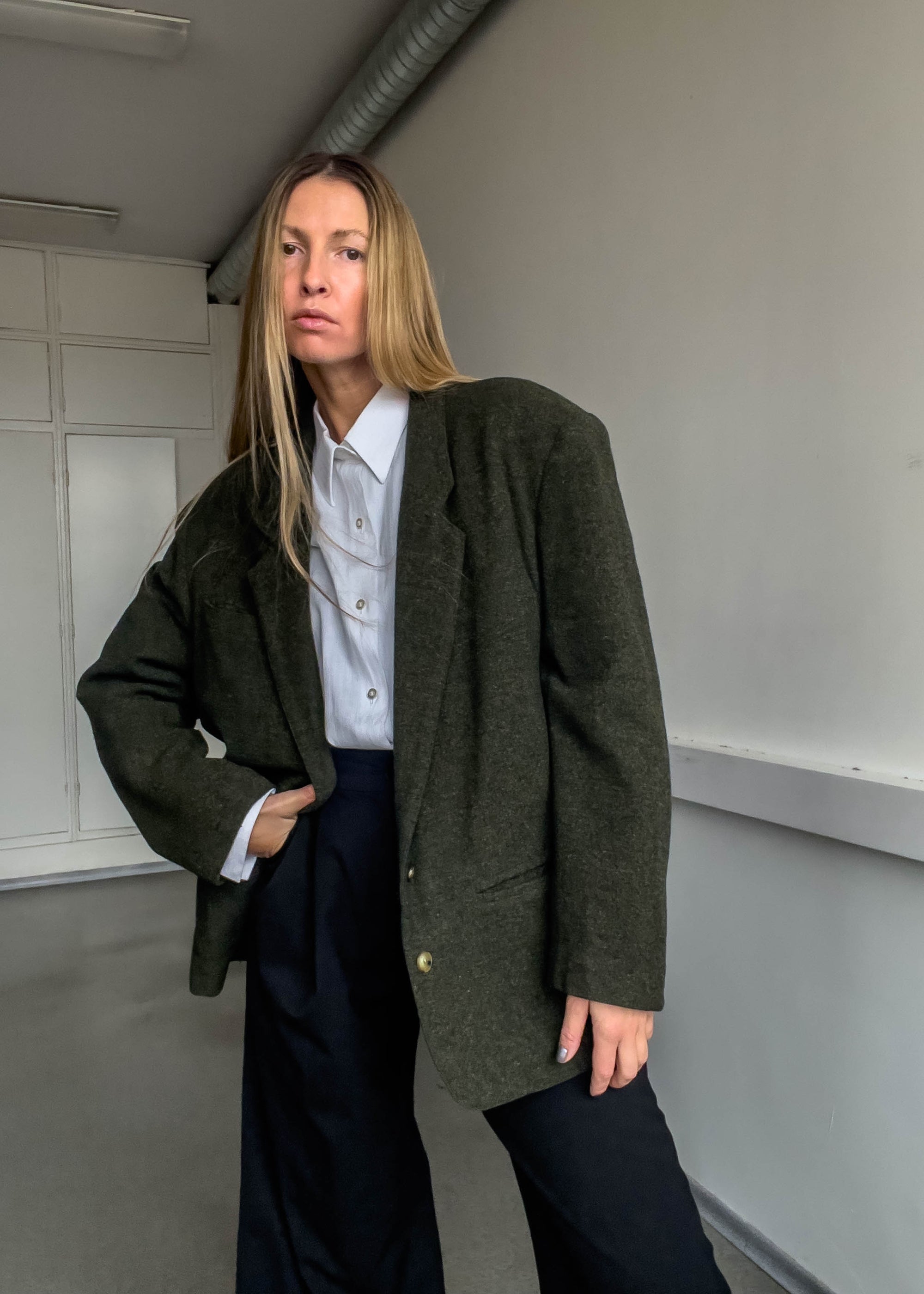 Vintage Green Oversized Blazer