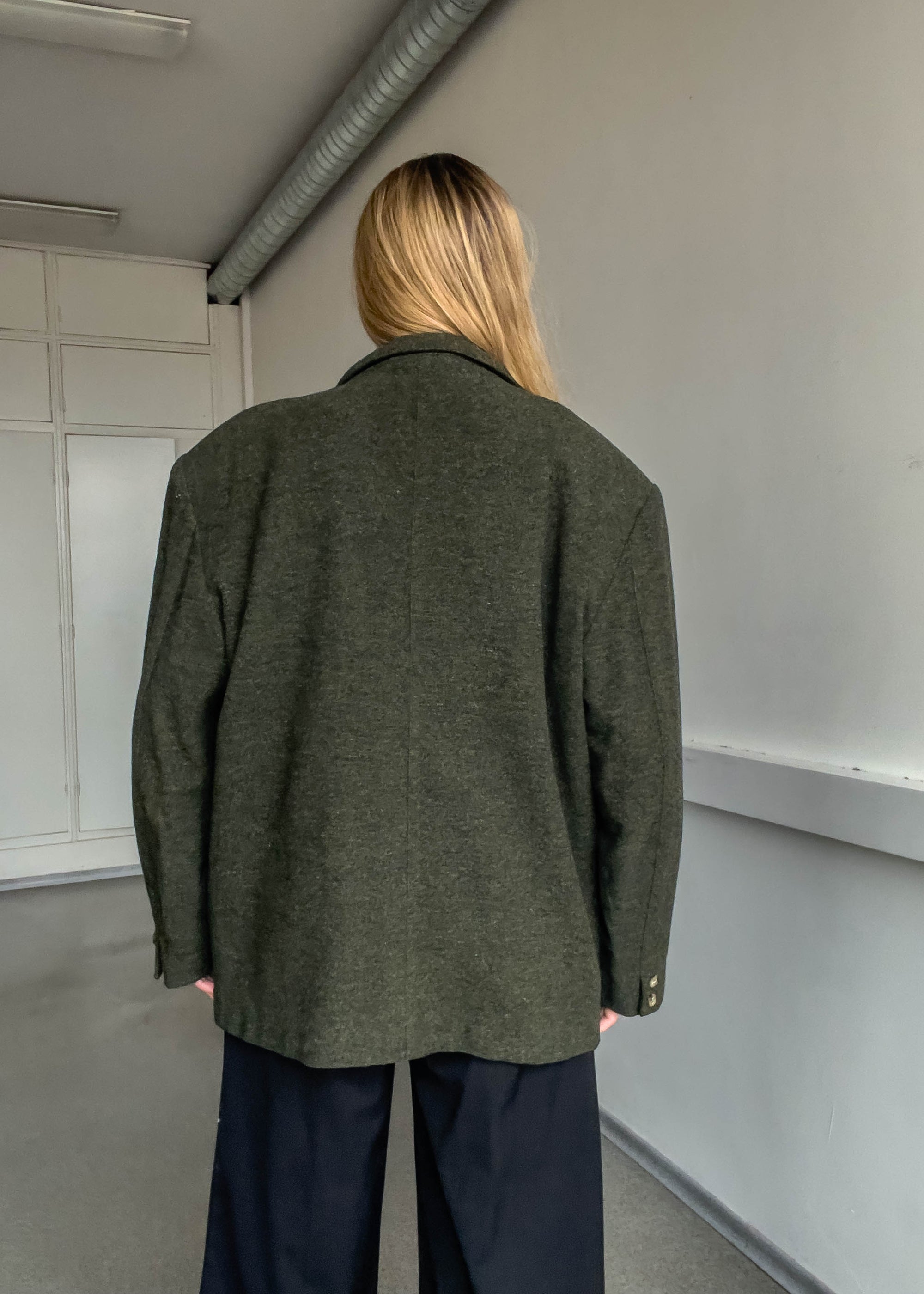 Vintage Green Oversized Blazer