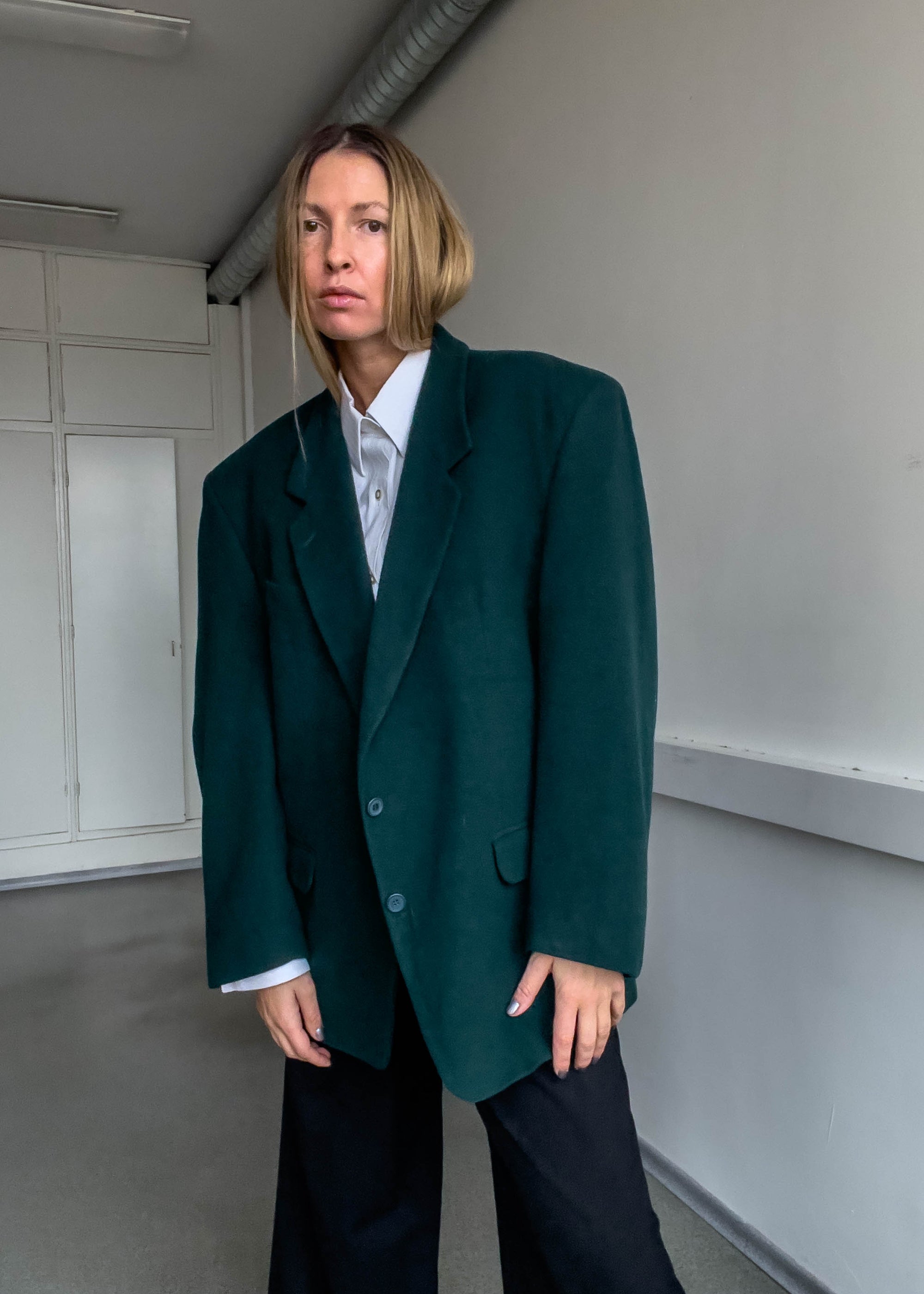 Vintage Oversized Blazer in Deep Green