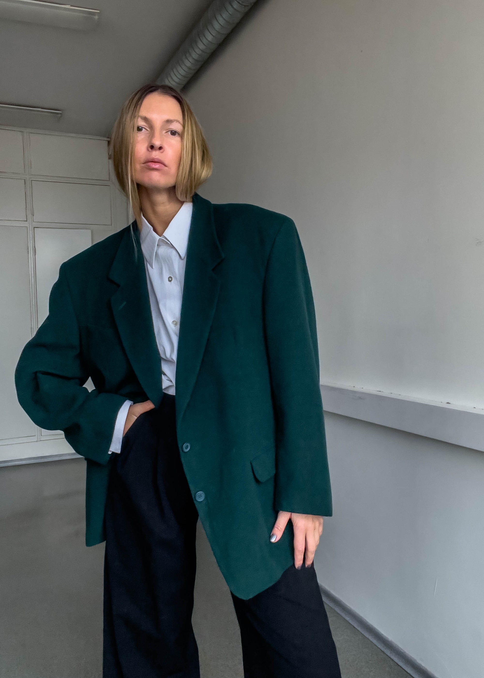 Vintage Oversized Blazer in Deep Green