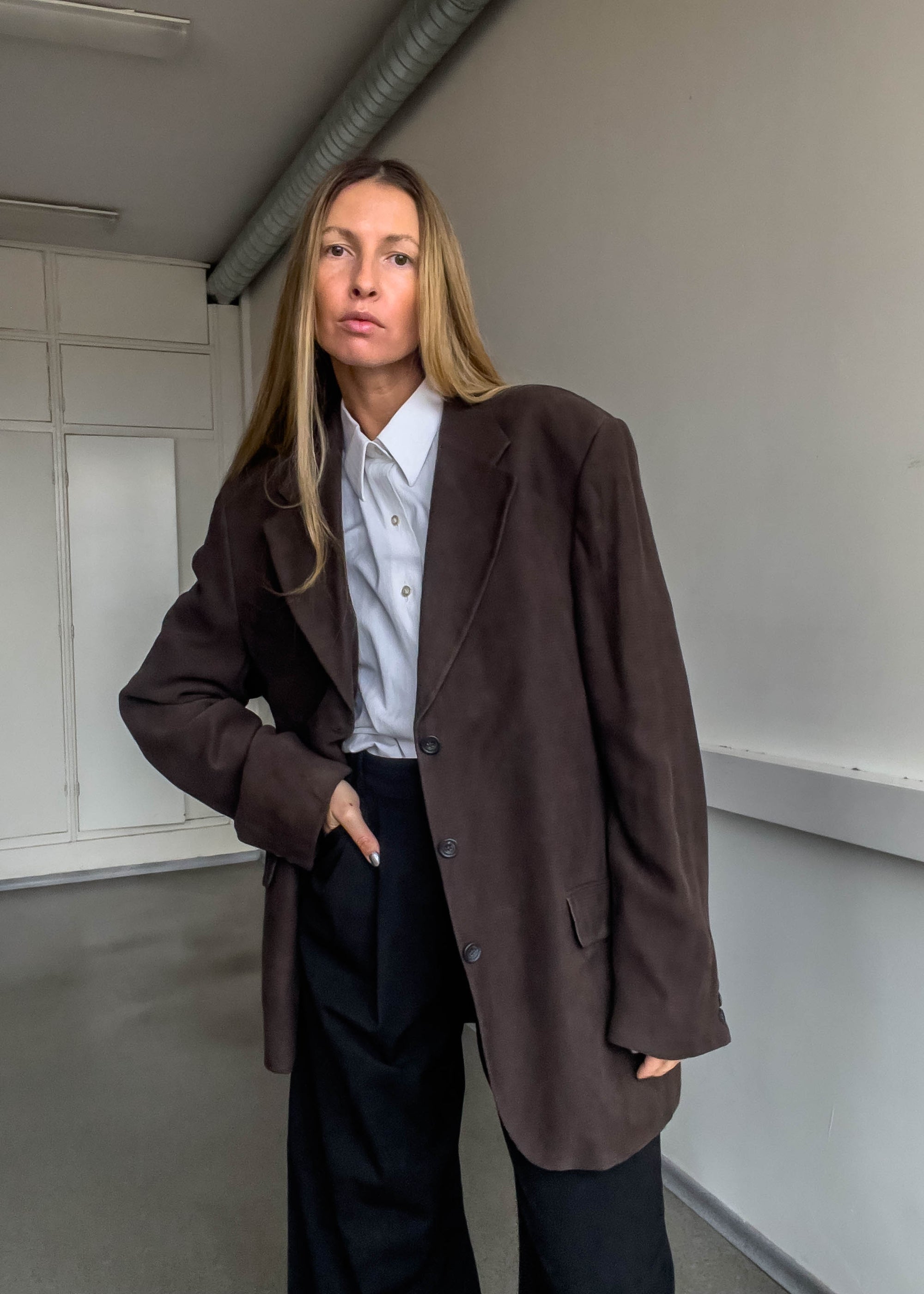 Vintage Brown Oversized Blazer