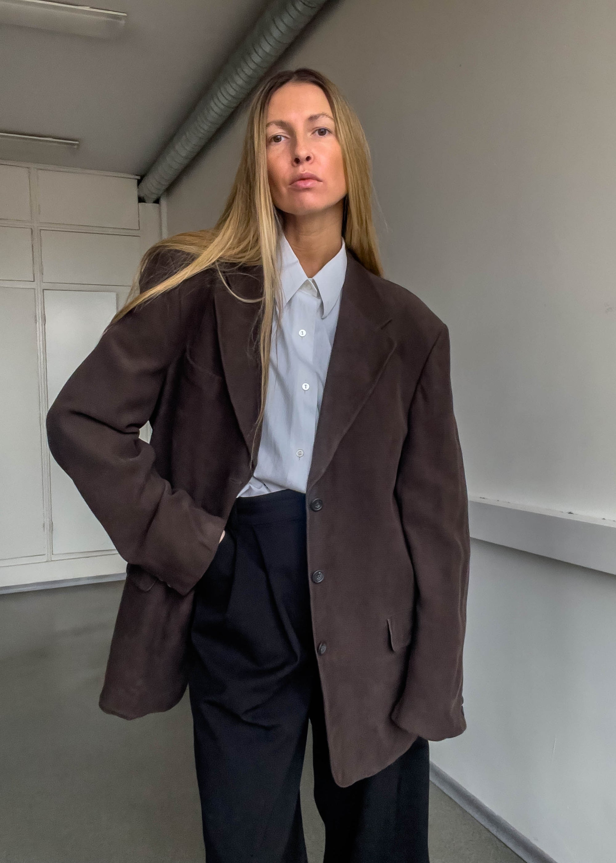 Vintage Brown Oversized Blazer