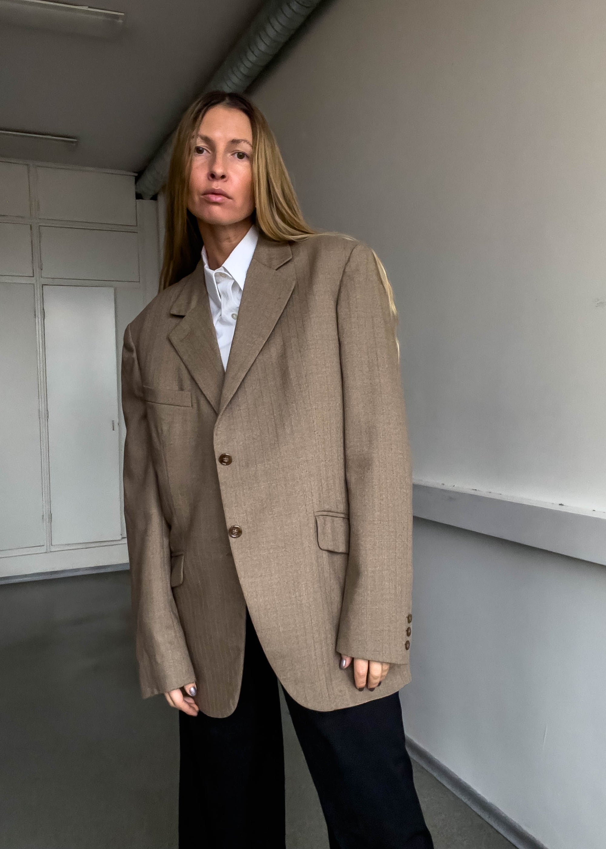 Vintage Cacao Brown Oversized Blazer