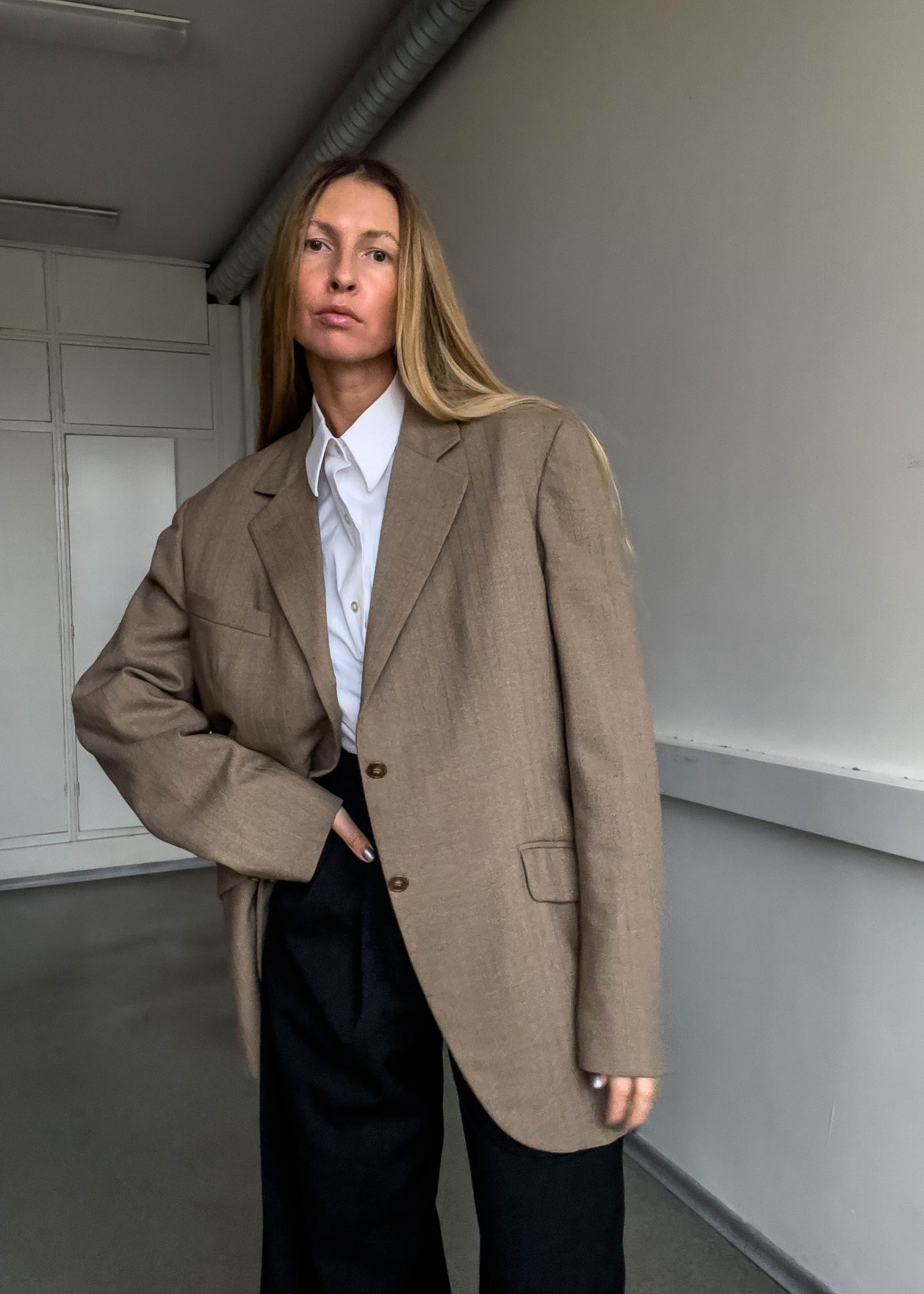 Vintage Cacao Brown Oversized Blazer