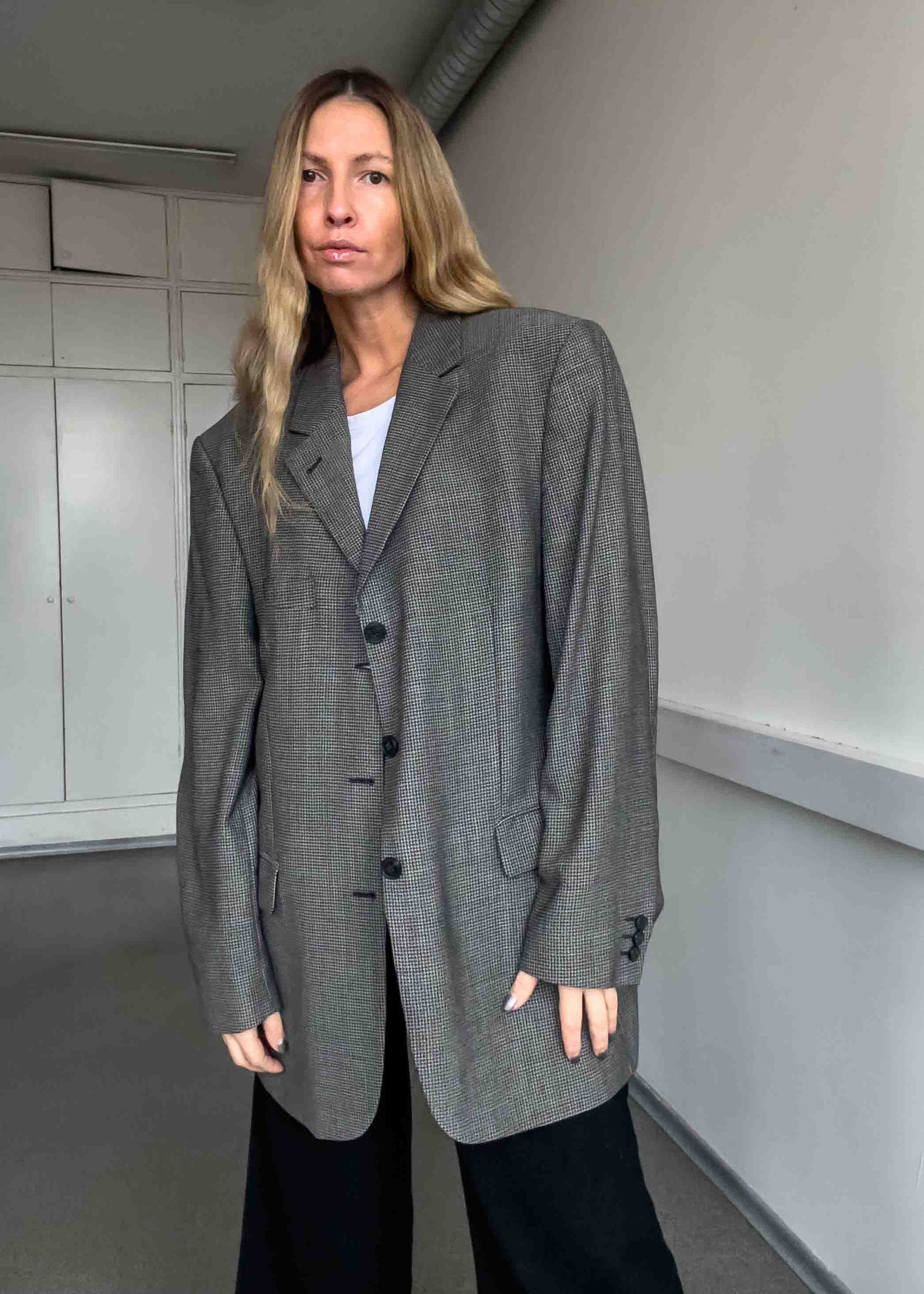 Vintage Grey Oversized Blazer