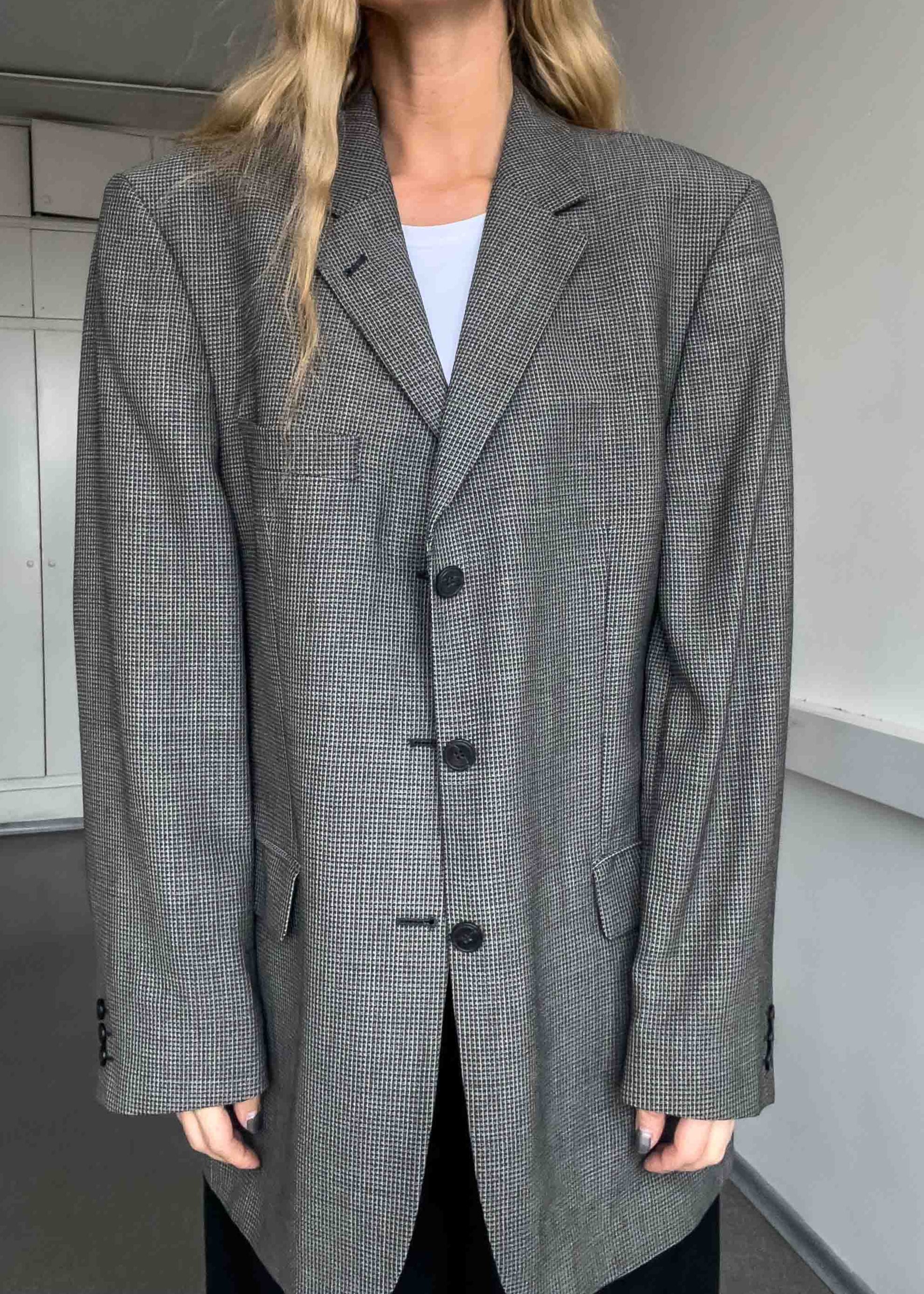 Vintage Grey Oversized Blazer