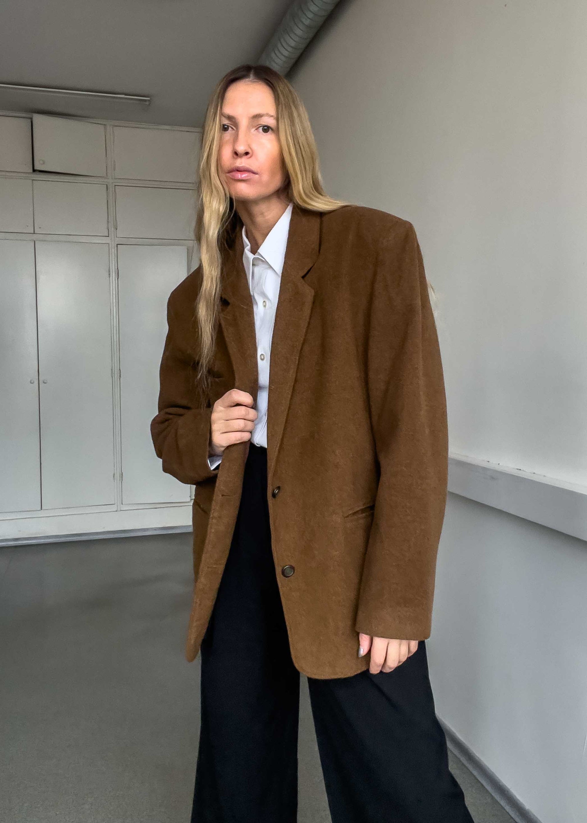 Vintage Brown Oversized Blazer