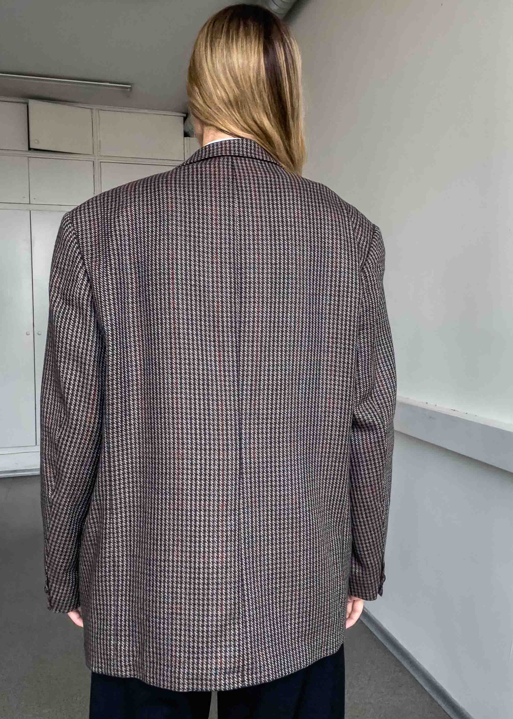 Vintage Checked Oversized Blazer