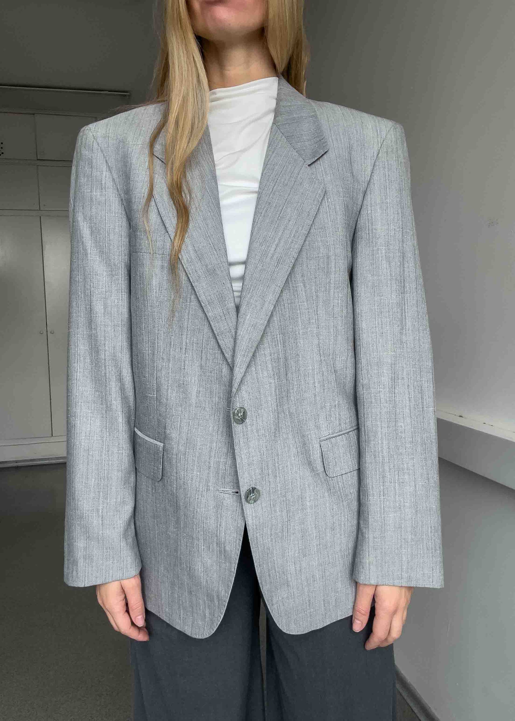 Vintage Light Grey Oversized Blazer