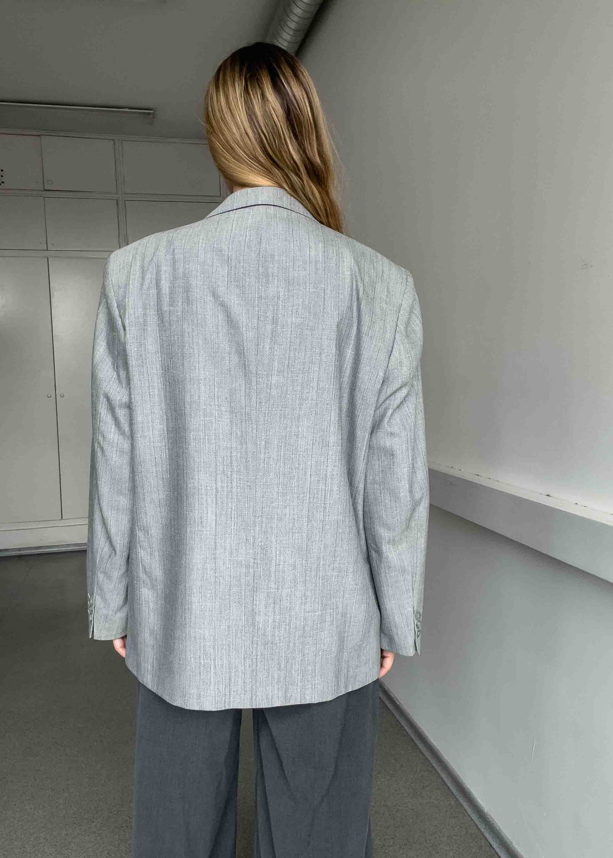 Vintage Light Grey Oversized Blazer