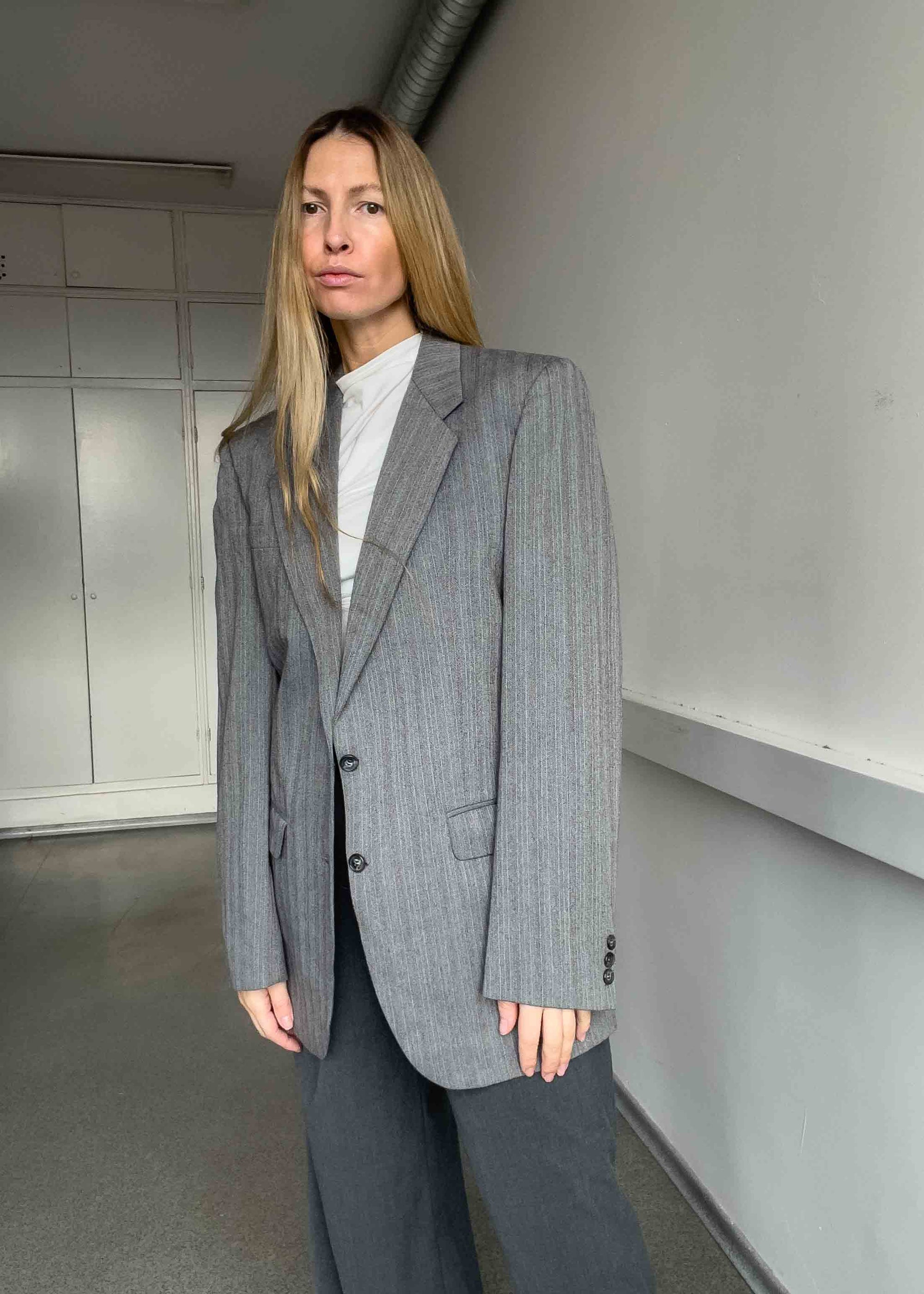 Vintage Grey Oversized Blazer