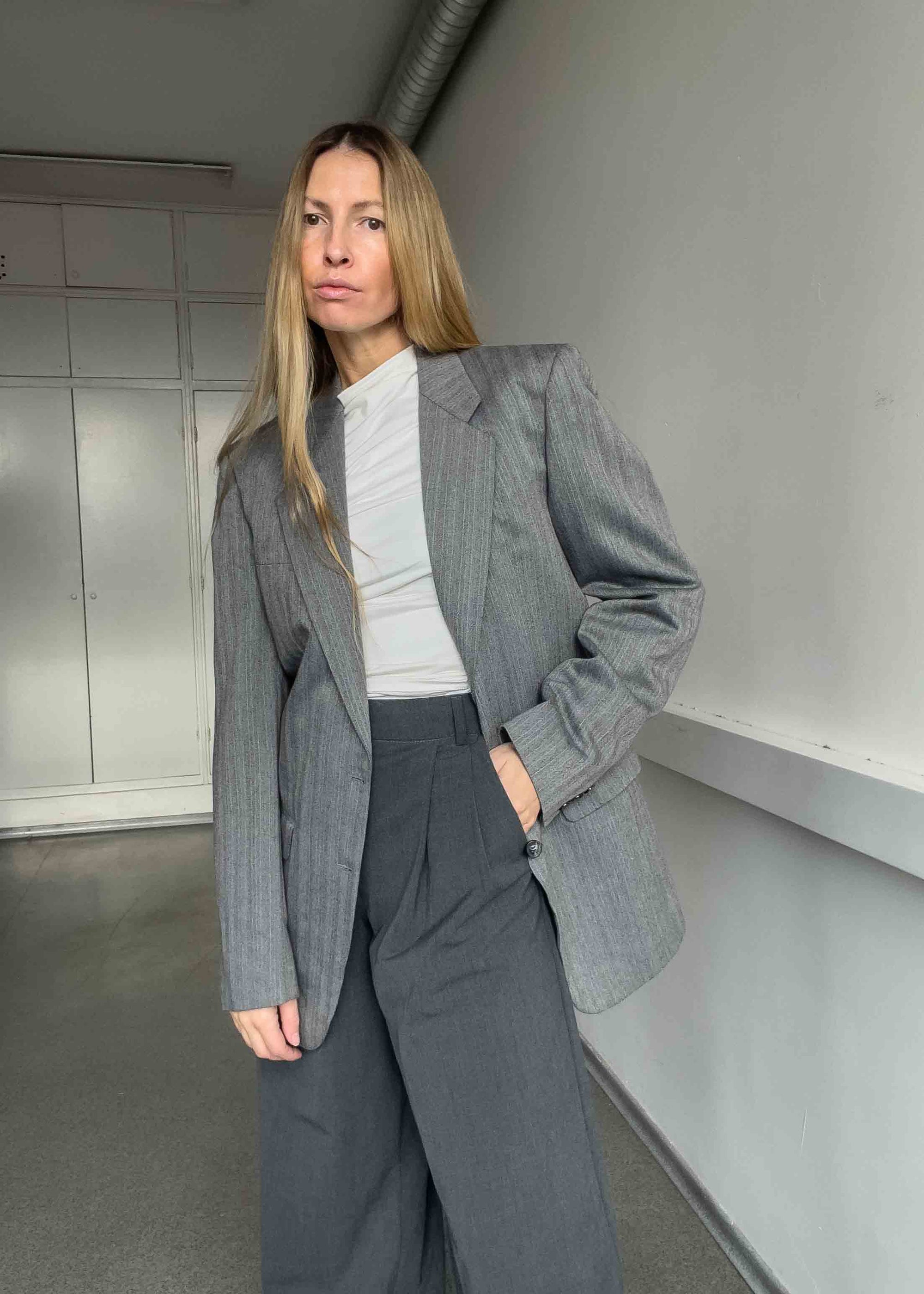 Vintage Grey Oversized Blazer