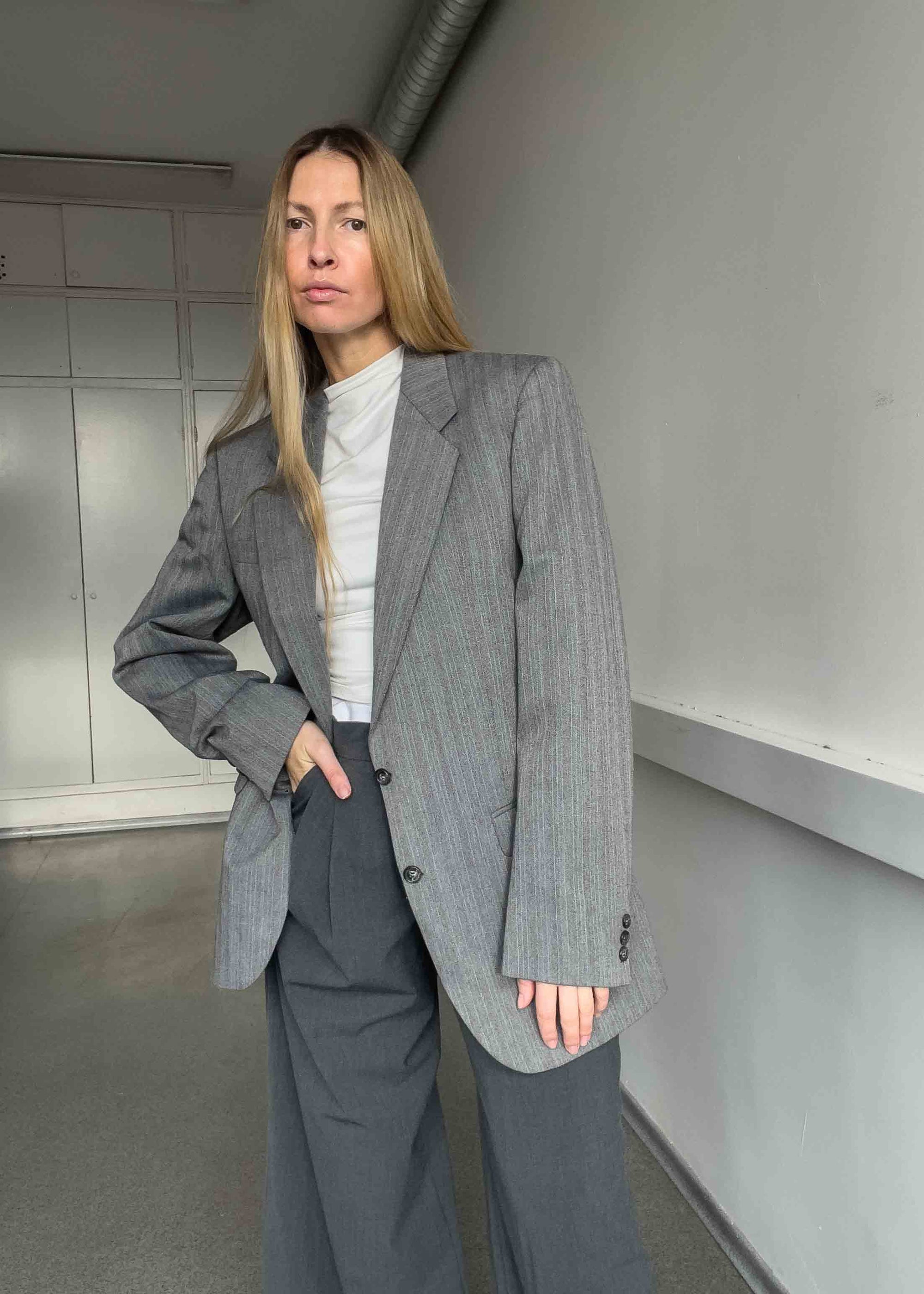 Vintage Grey Oversized Blazer