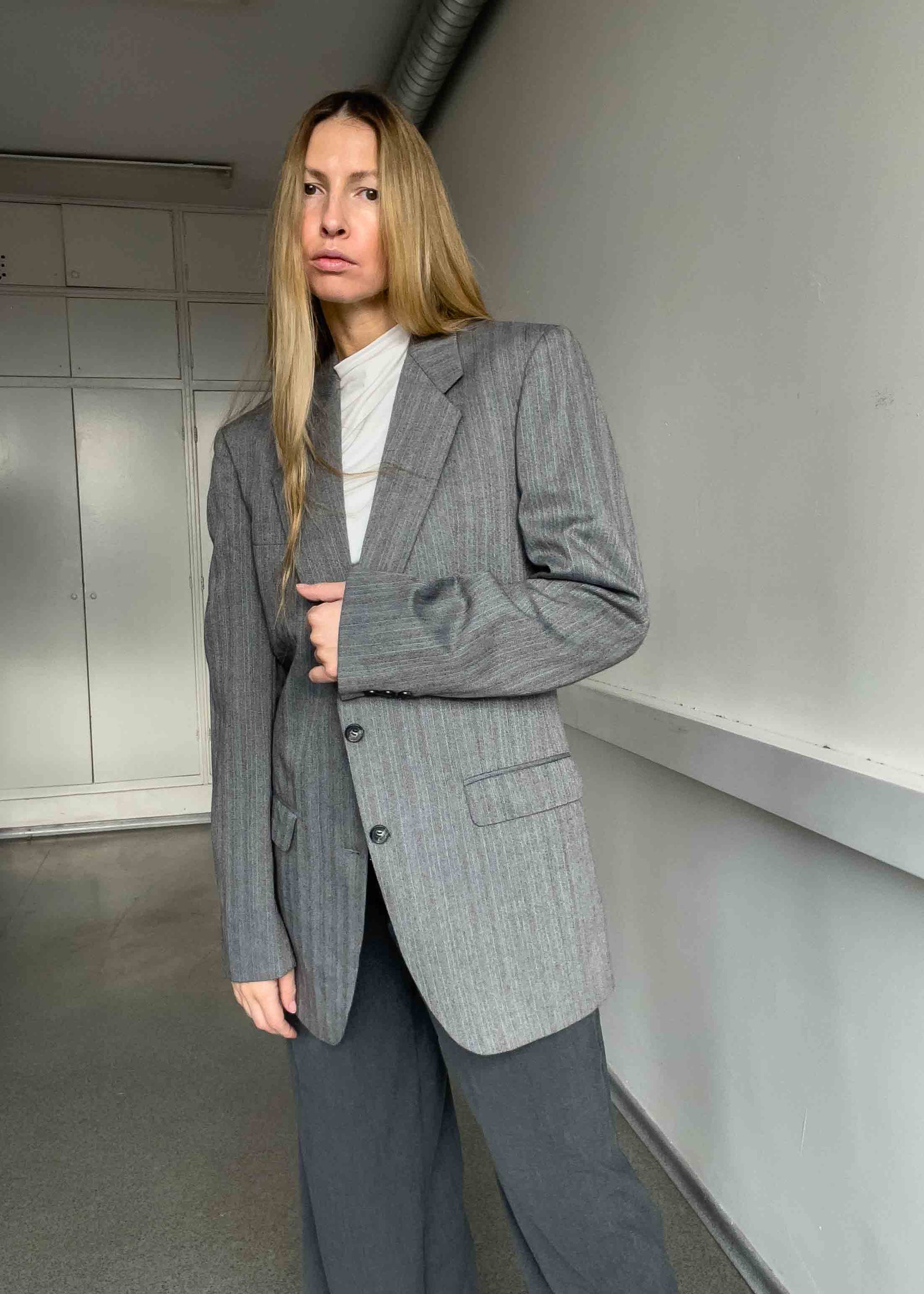 Vintage Grey Oversized Blazer