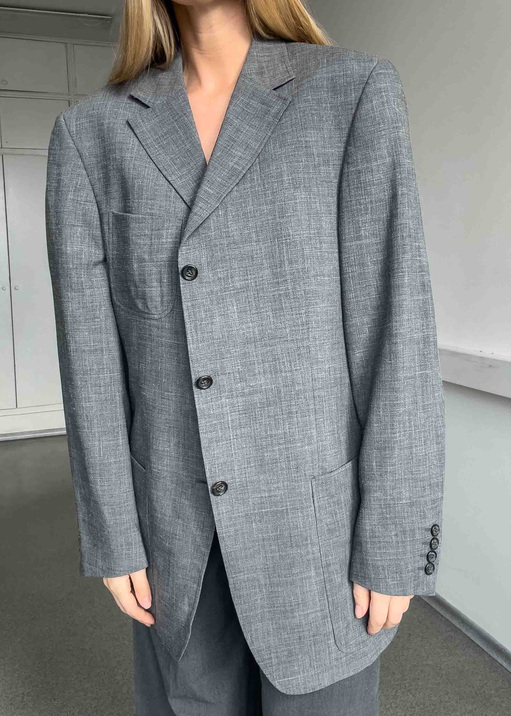 Vintage Grey Oversized Blazer