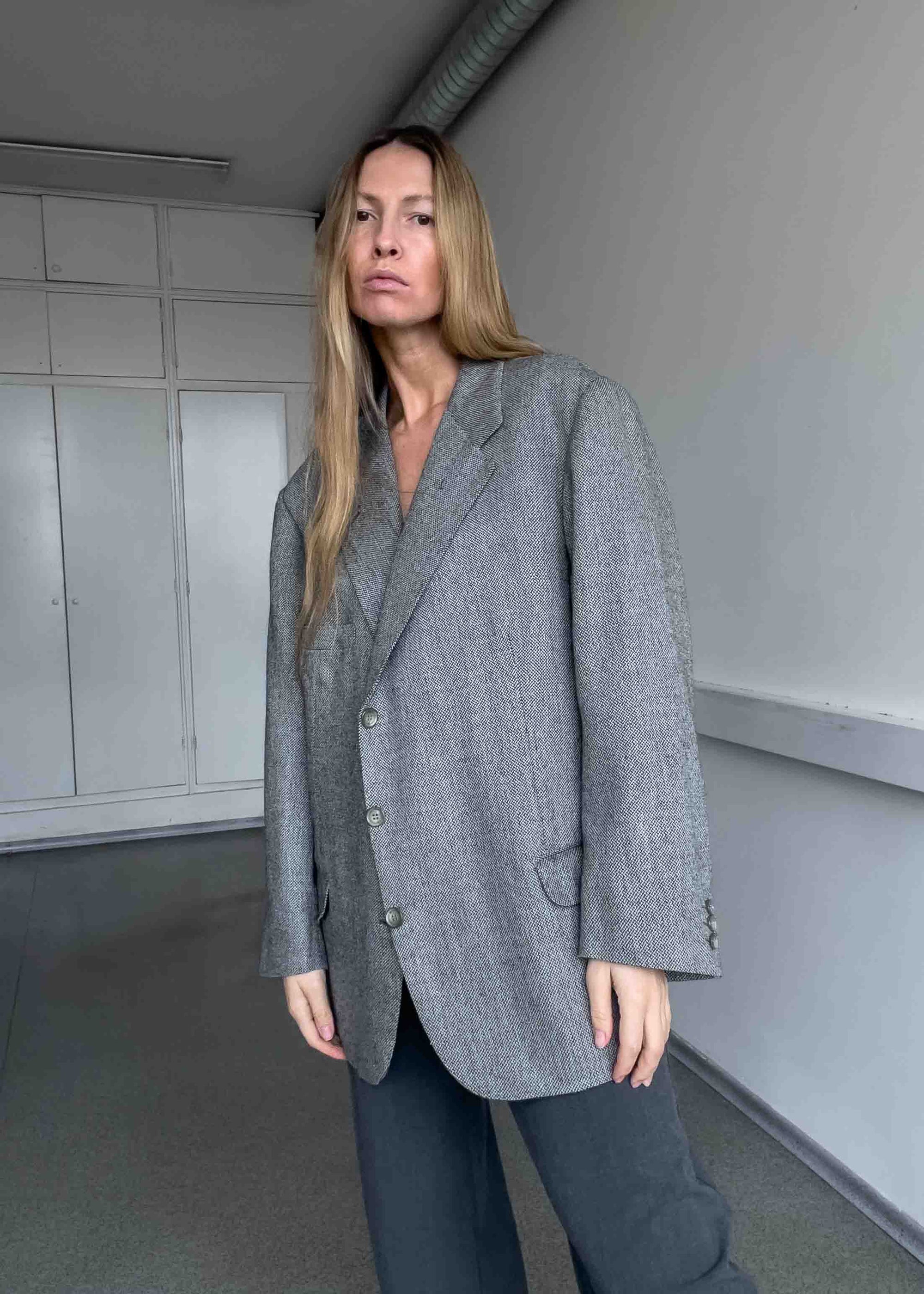 Vintage Grey Oversized Blazer