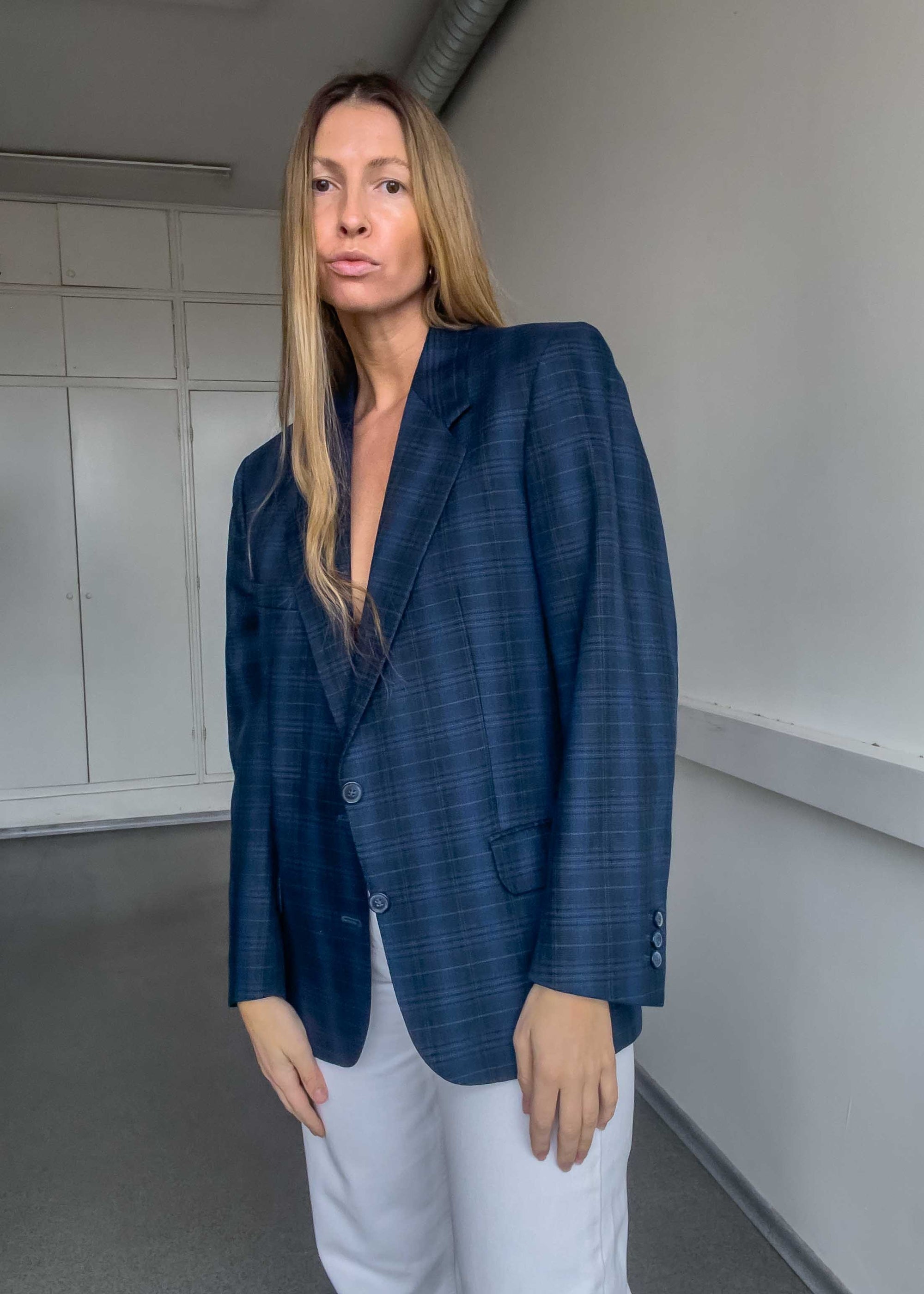 Vintage Blue Smaller Fit Oversized Blazer