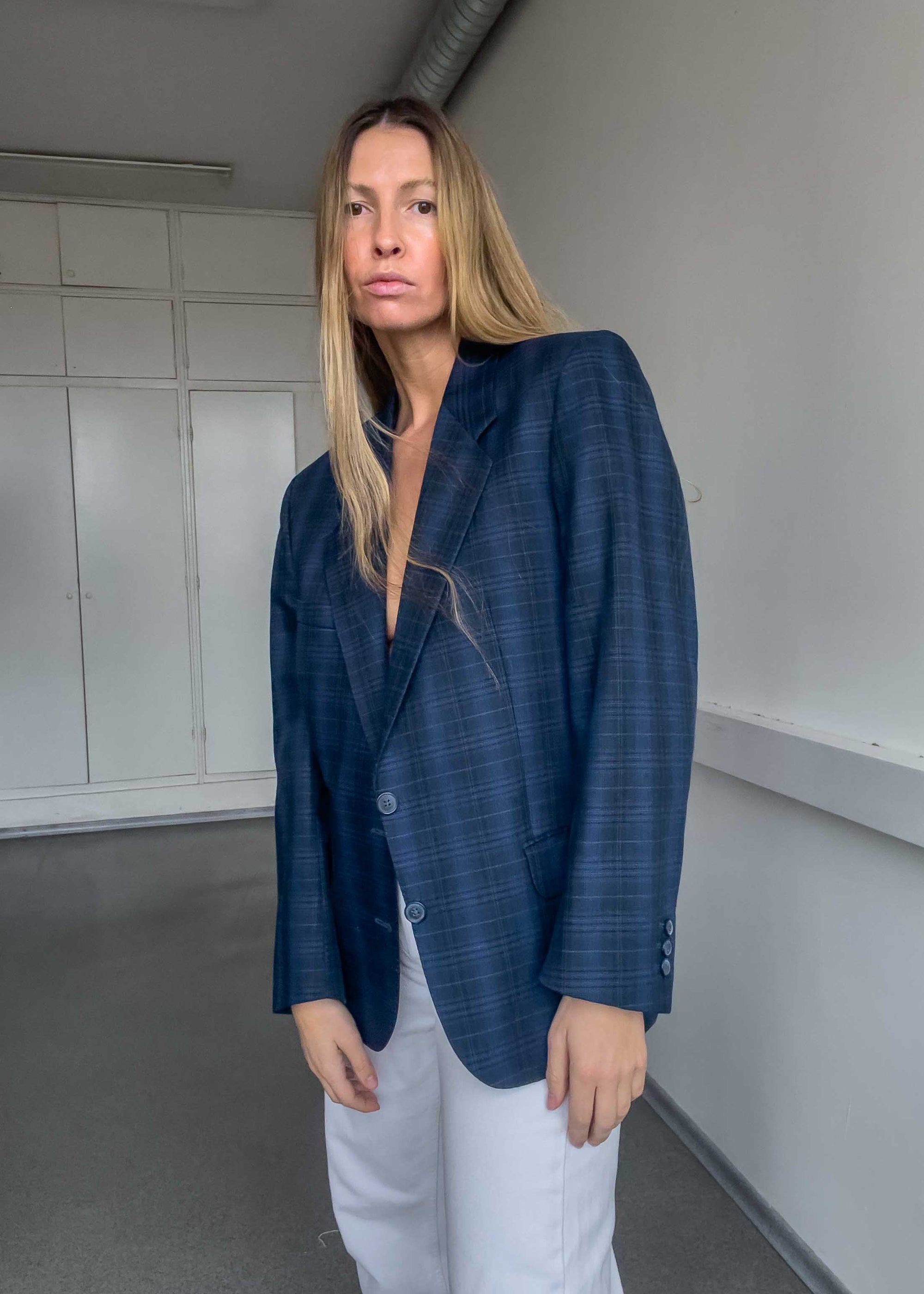 Vintage Blue Smaller Fit Oversized Blazer