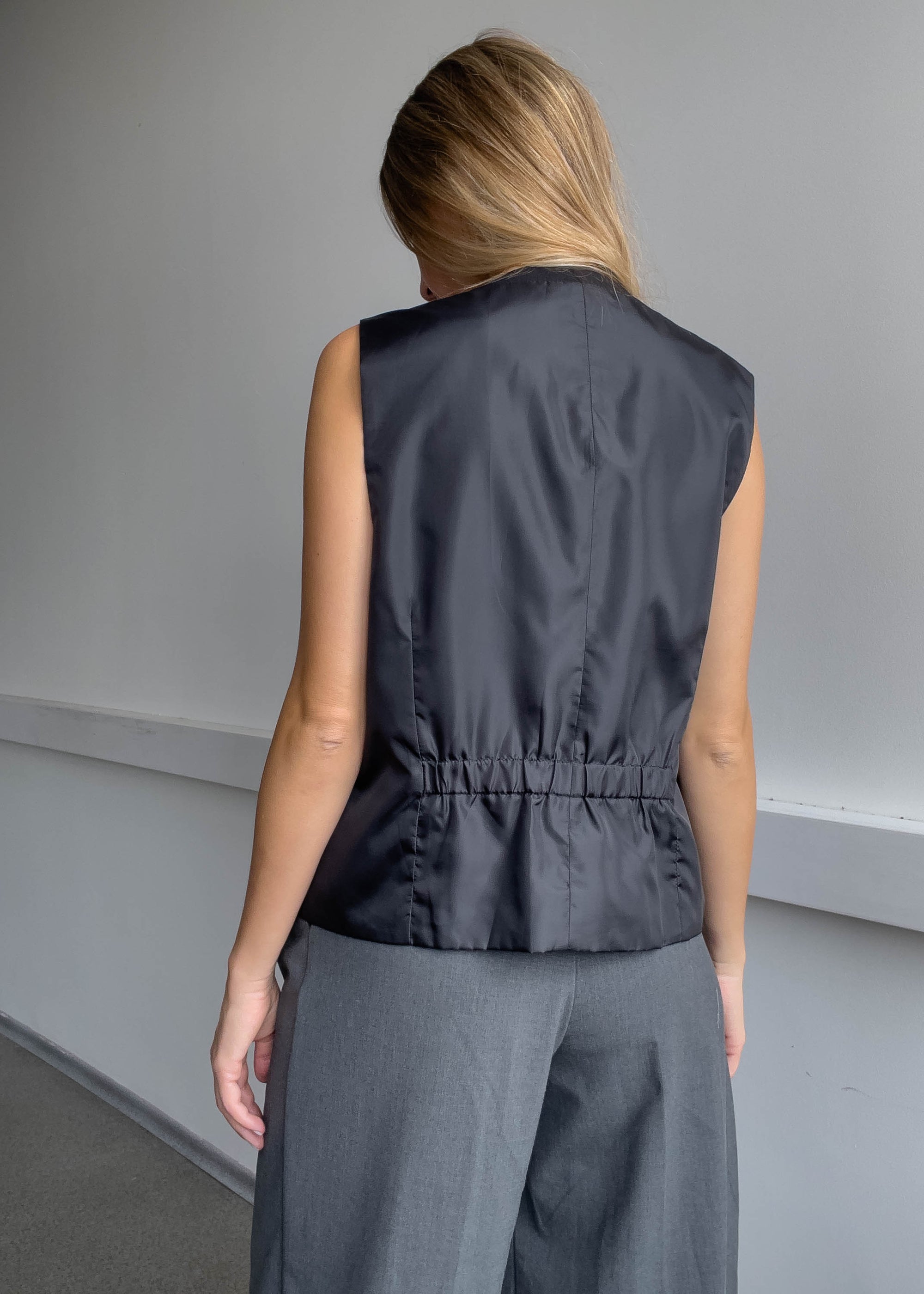 Vintage Black Oversized Classy Vest