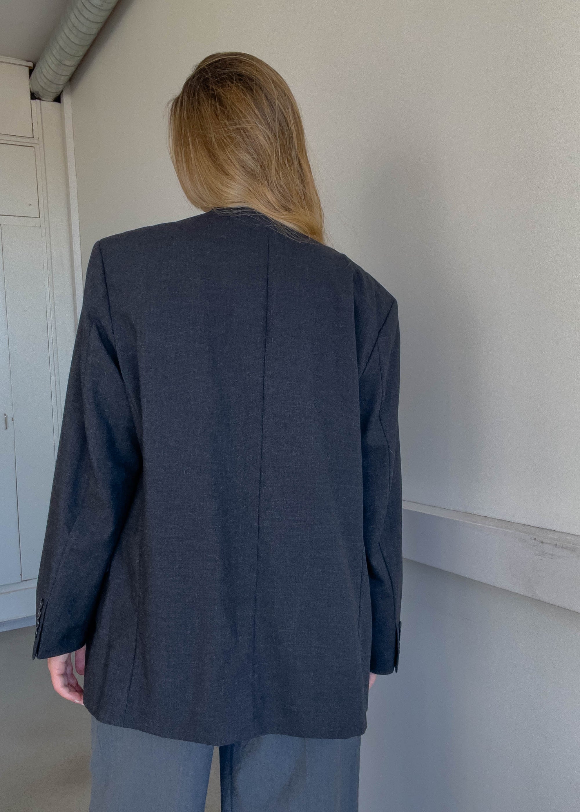 Vintage Grey Oversized Blazer