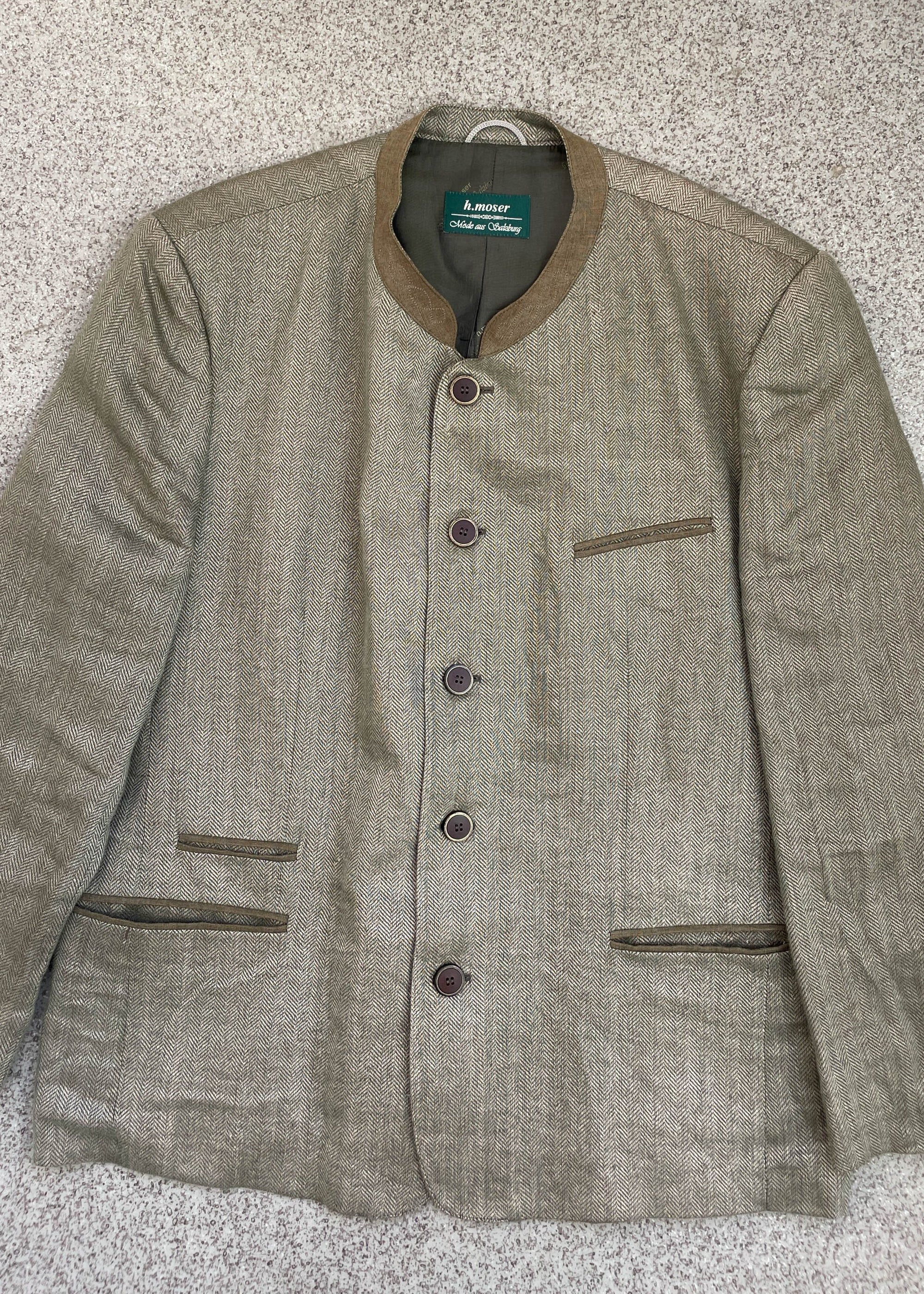 Vintage Green 100% Linen Oversized Jacket