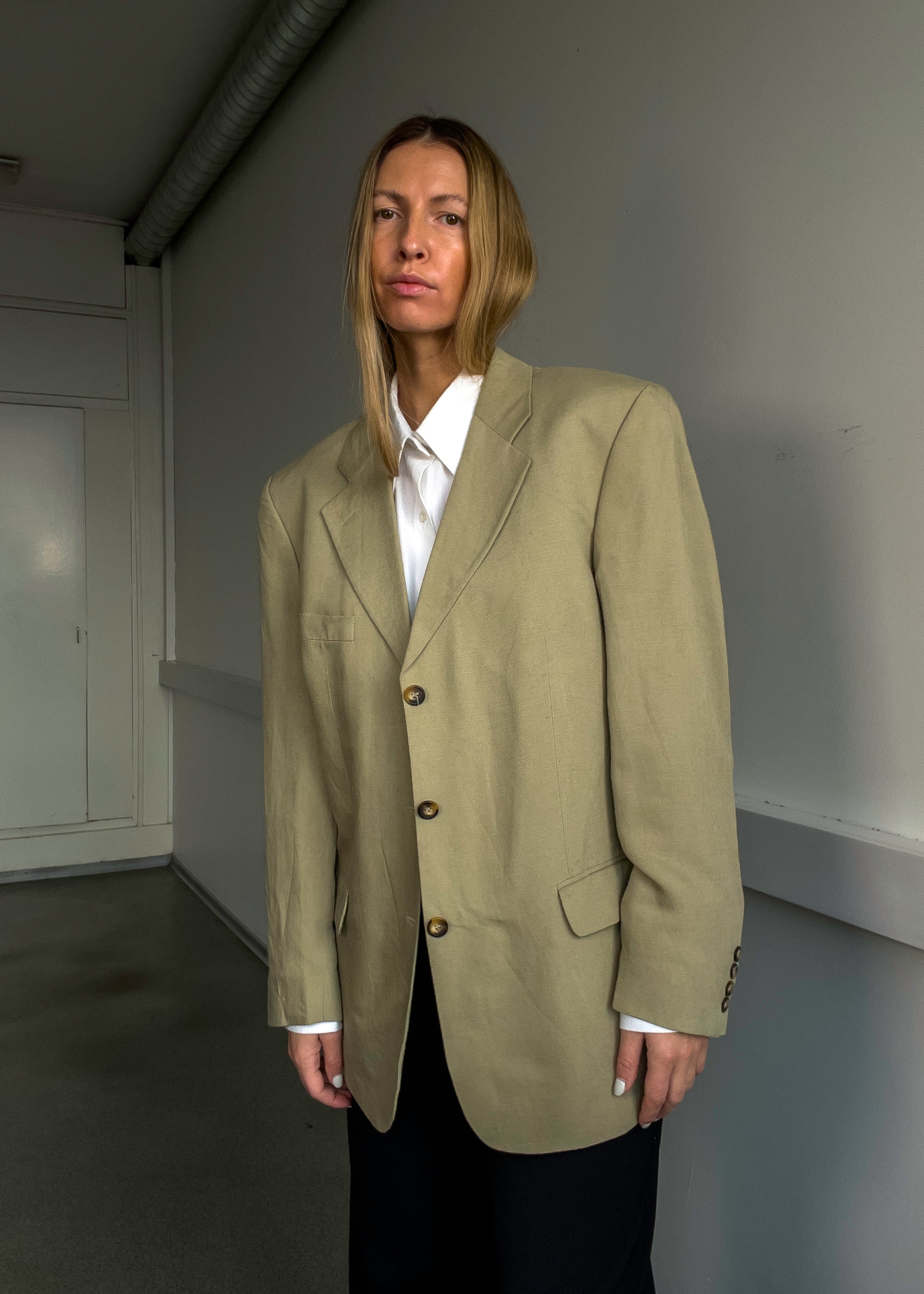 Vintage Beige Oversized Blazer