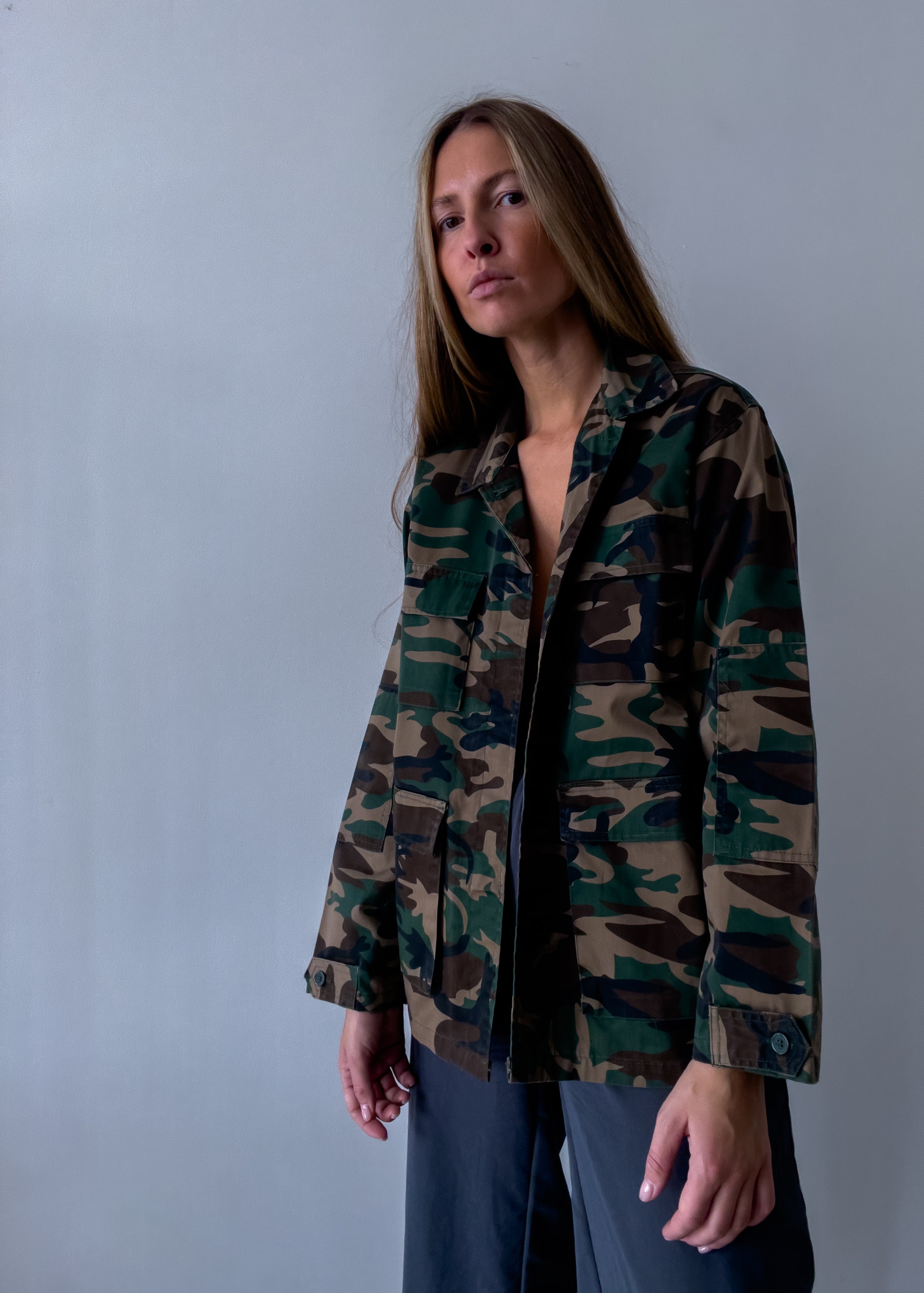 Camouflage shop oversized jacket